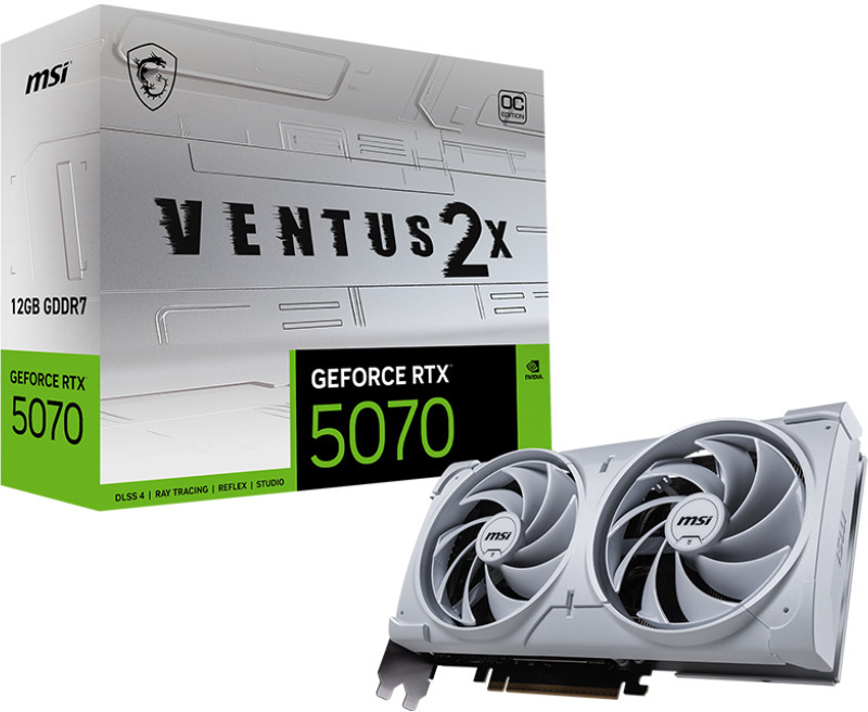 Picture of Picture of Gráfica MSI GeForce® RTX 5070 VENTUS 2X OC WHITE 12GB GDDR7 DLSS4