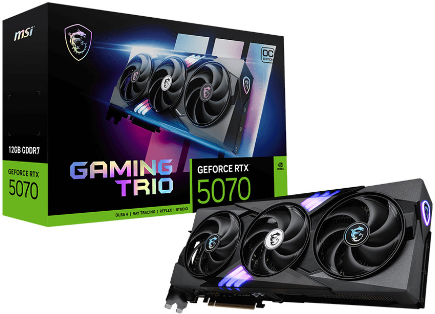 Picture of Picture of Gráfica MSI GeForce® RTX 5070 GAMING TRIO OC 12GB GDDR7 DLSS4