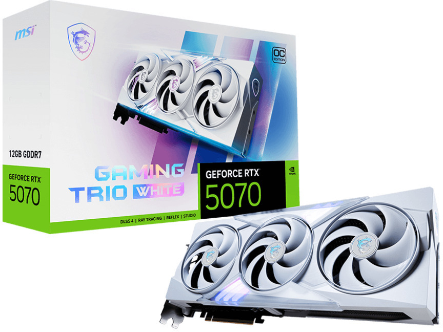 Picture of Picture of Gráfica MSI GeForce® RTX 5070 GAMING TRIO OC WHITE 12GB GDDR7 DLSS4