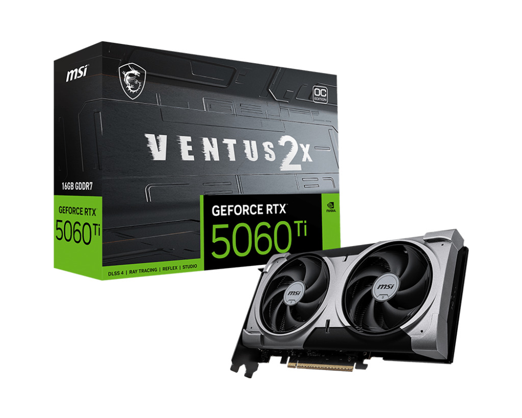 Picture of Picture of Gráfica MSI GeForce® RTX 5060 Ti VENTUS 2X OC PLUS 16GB GDDR7 DLSS4