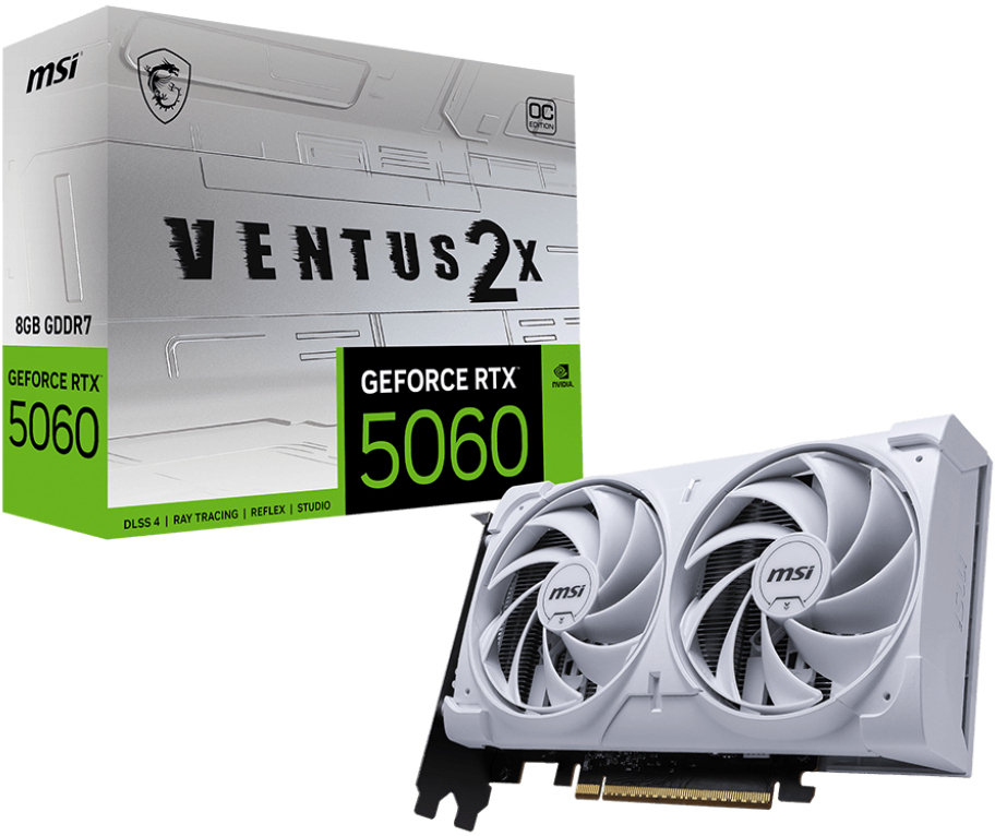 Picture of Picture of Gráfica MSI GeForce® RTX 5060 VENTUS 2X OC WHITE 8GB GDDR7 DLSS4