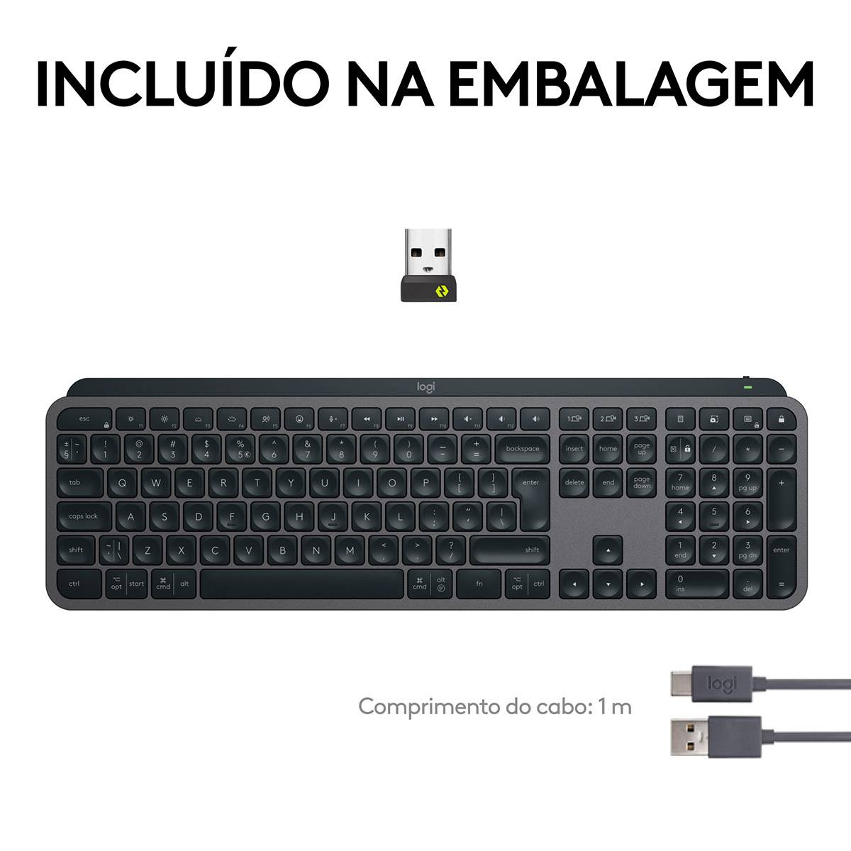 Logitech - Teclado Logitech MX Keys S Bluetooth (PT) Graphite