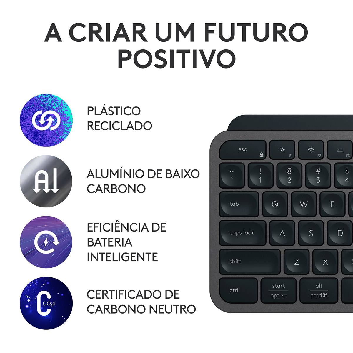 Logitech - Teclado Logitech MX Keys S Bluetooth (PT) Graphite