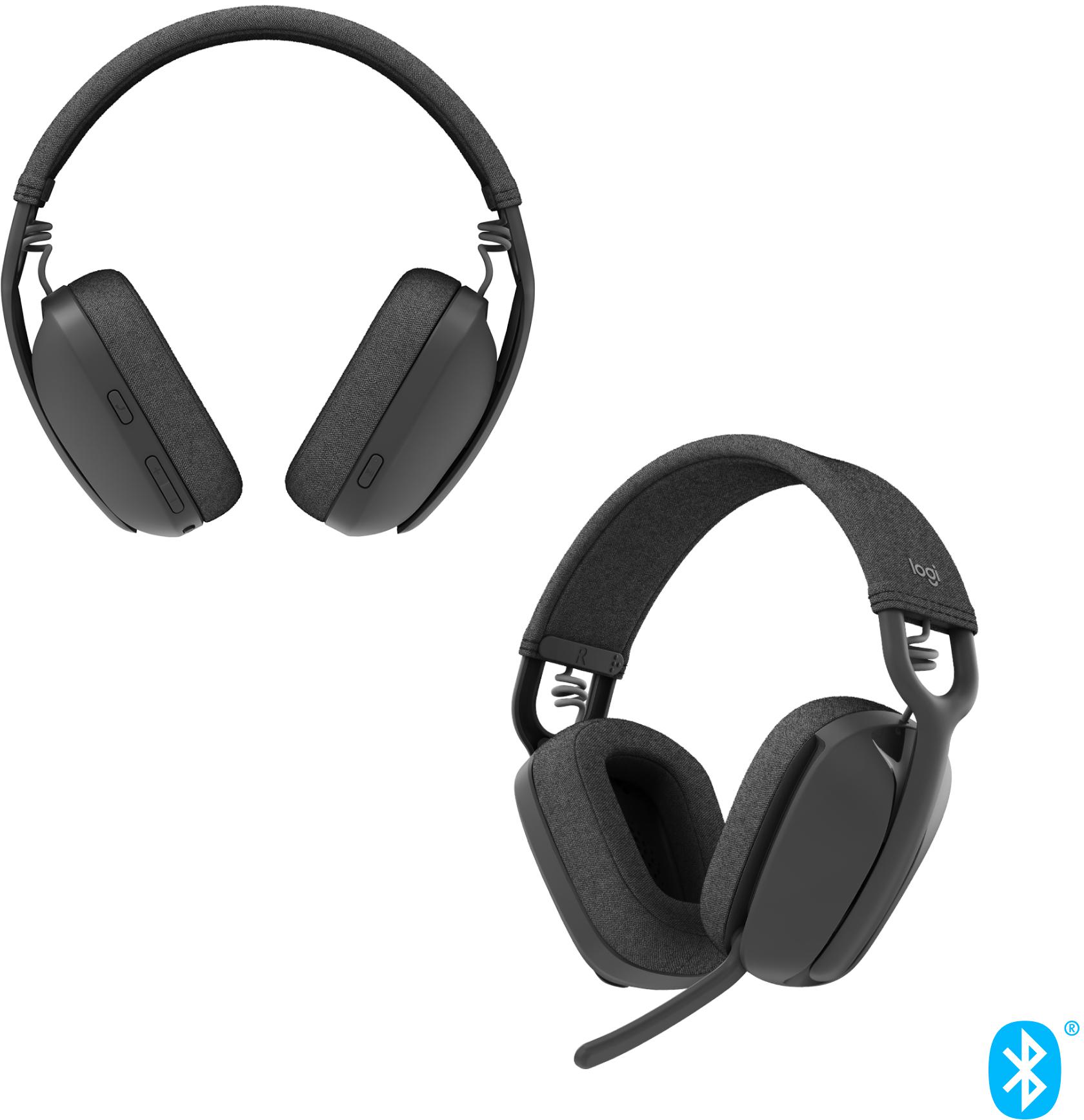 Logitech - Headset Logitech ZONE Vibe 100 Bluetooth Preto