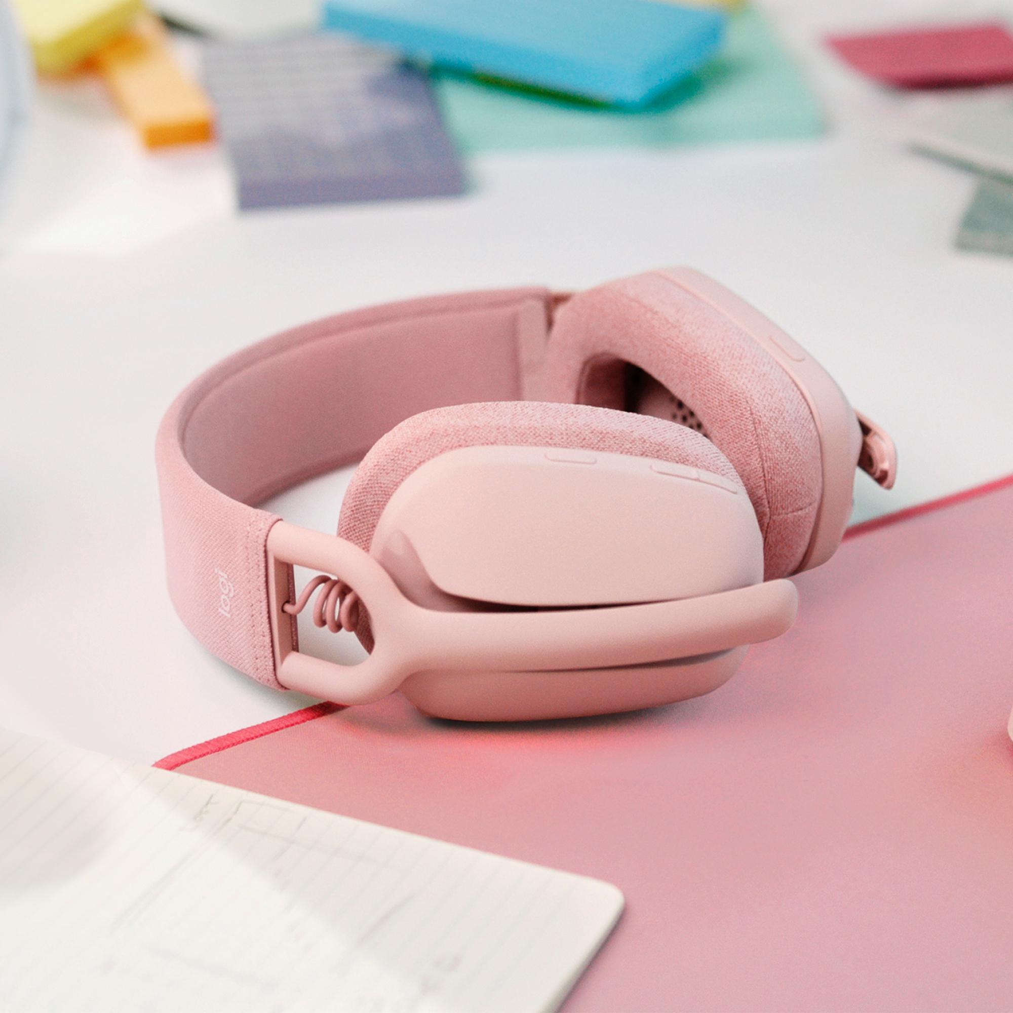 Logitech - Headset Logitech ZONE Vibe 100 Bluetooth Rosa