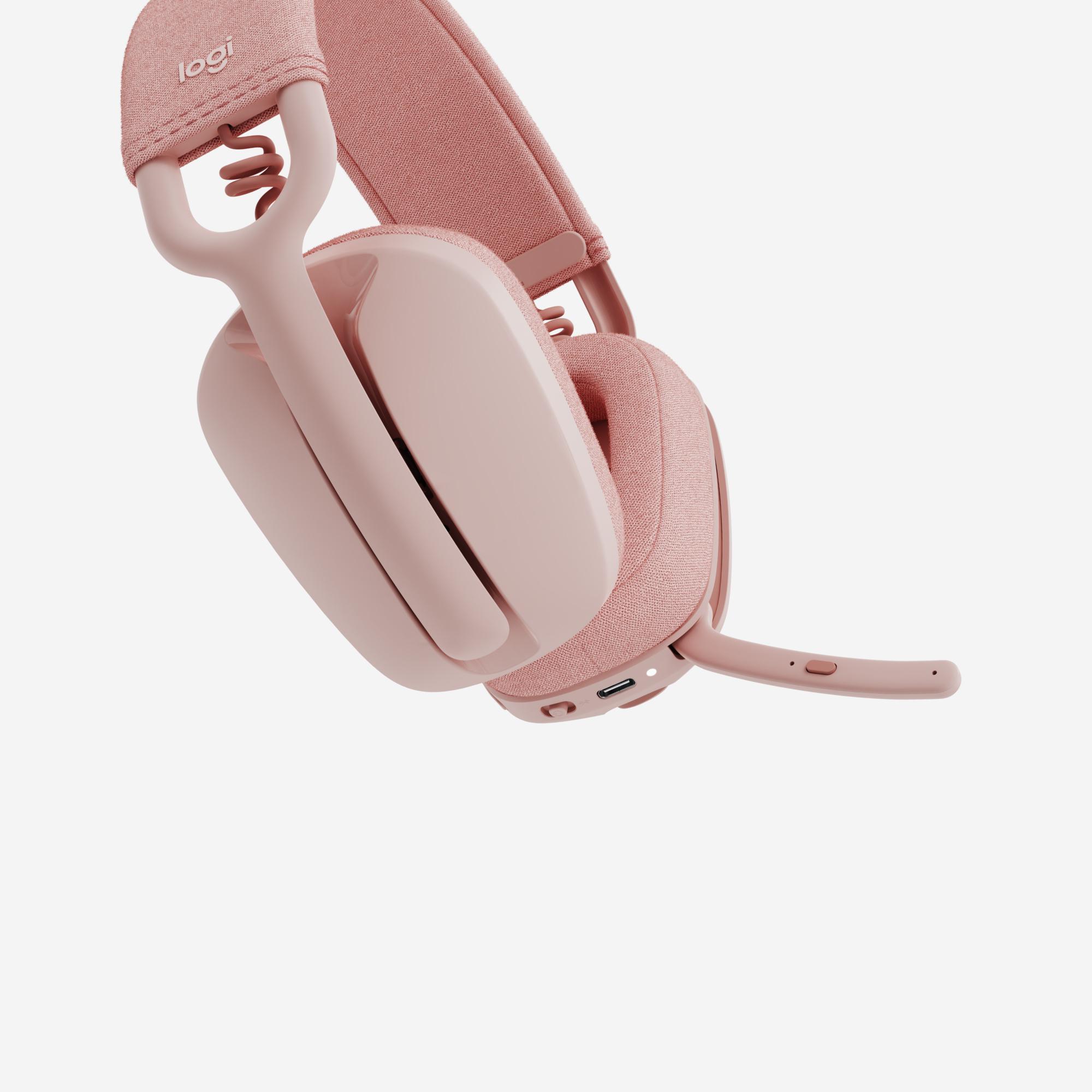 Logitech - Headset Logitech ZONE Vibe 100 Bluetooth Rosa