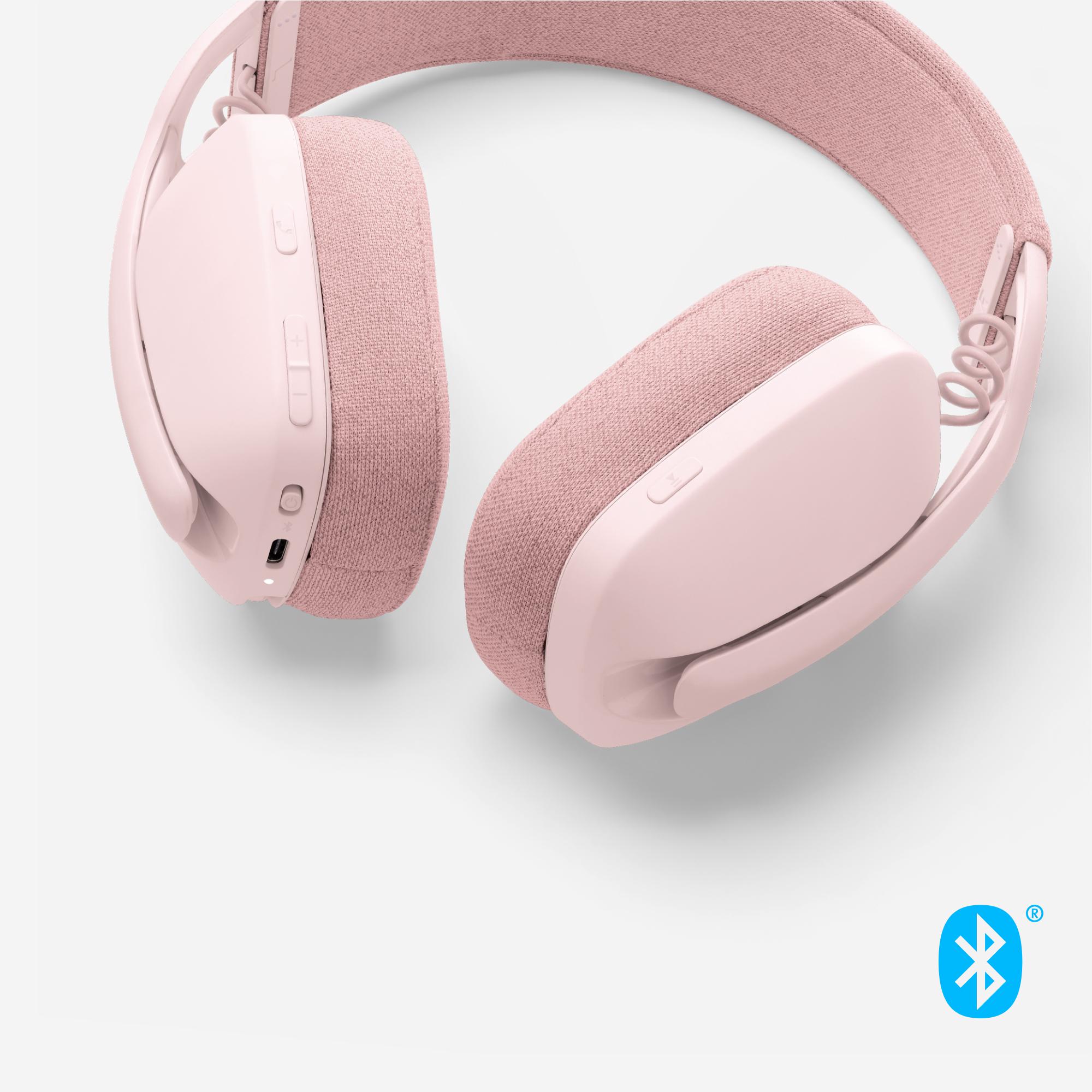 Logitech - Headset Logitech ZONE Vibe 100 Bluetooth Rosa