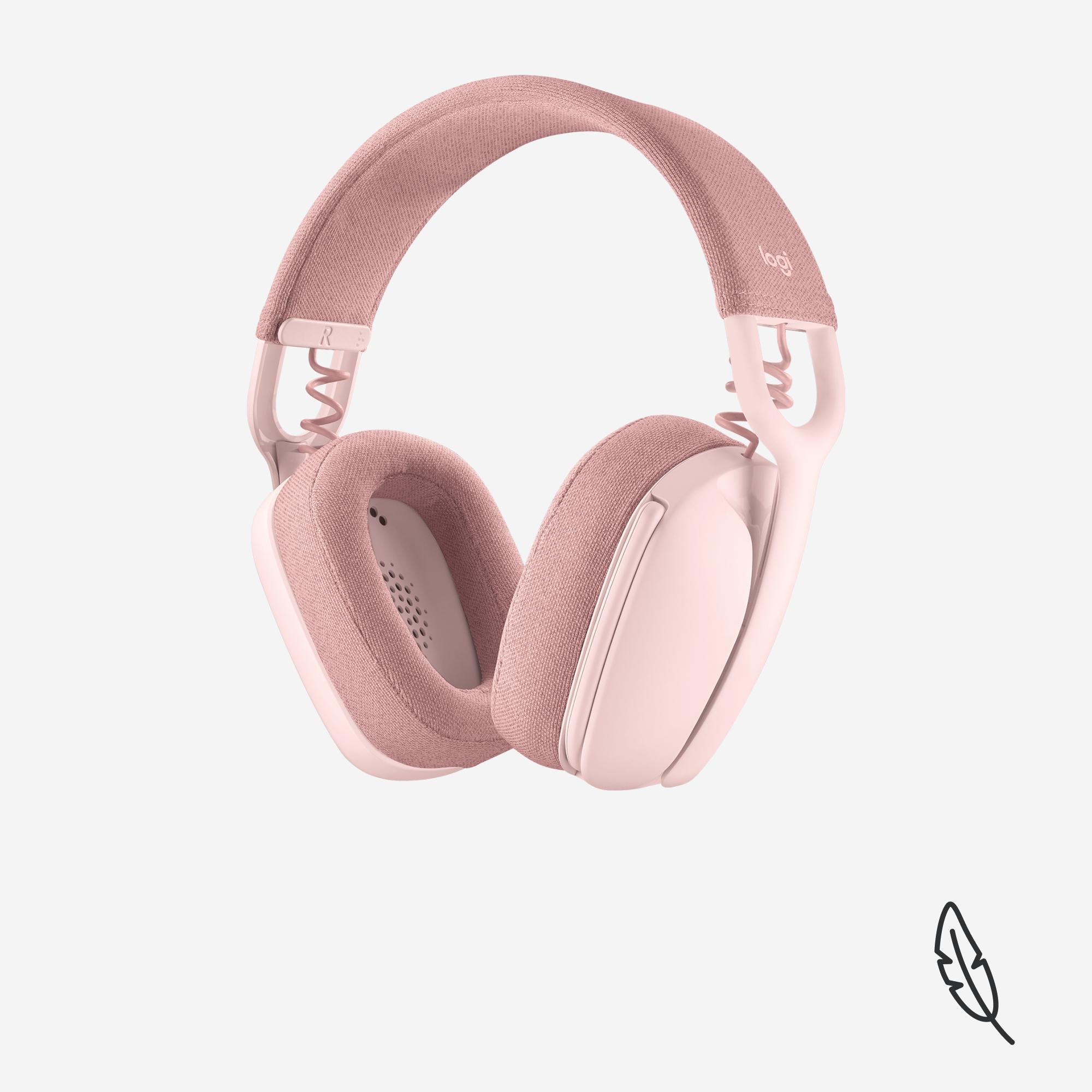 Logitech - Headset Logitech ZONE Vibe 100 Bluetooth Rosa