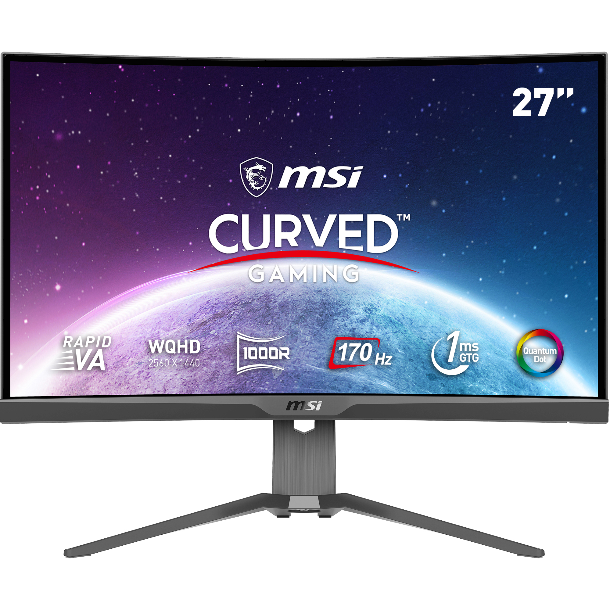 MSI - Monitor Curvo MSI 27" MAG 275CQRF QD VA WQHD 170Hz 1ms FreeSync Premium