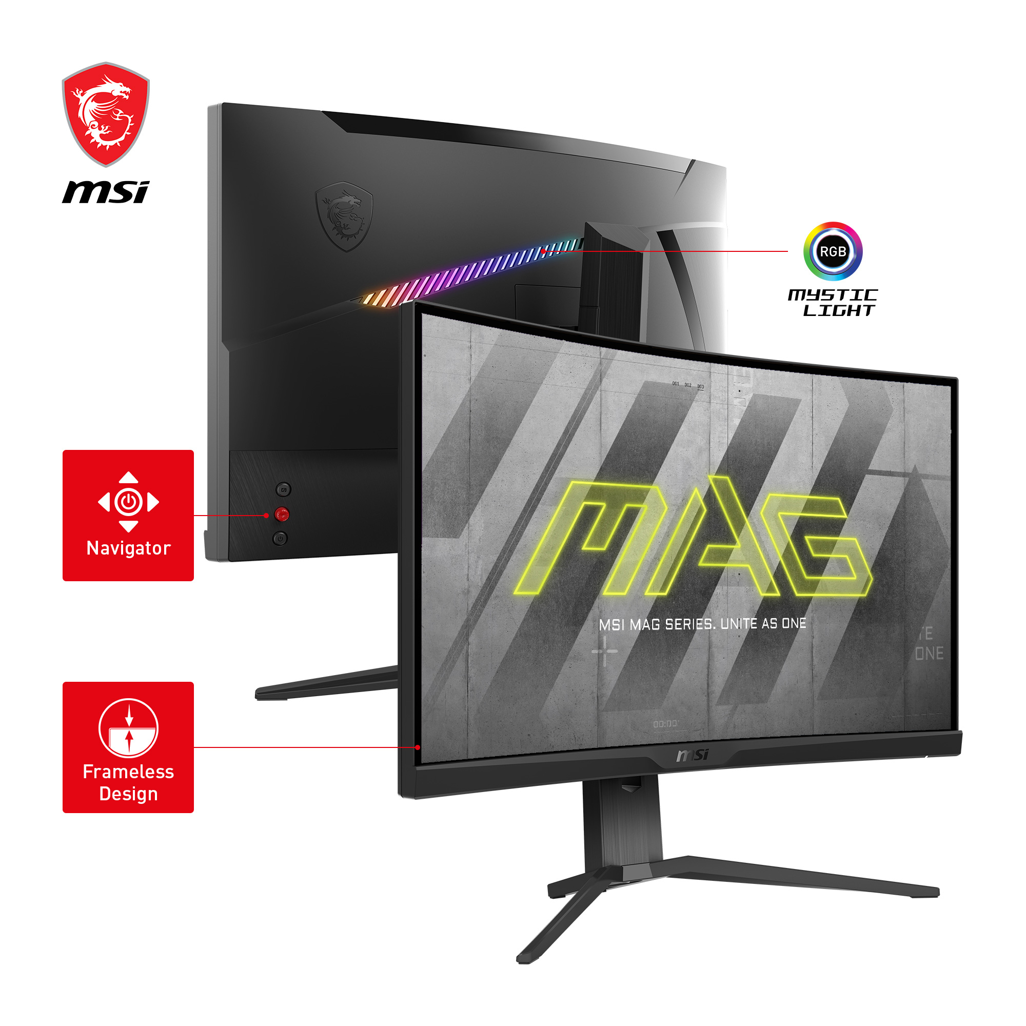 MSI - Monitor Curvo MSI 27" MAG 275CQRF QD VA WQHD 170Hz 1ms FreeSync Premium