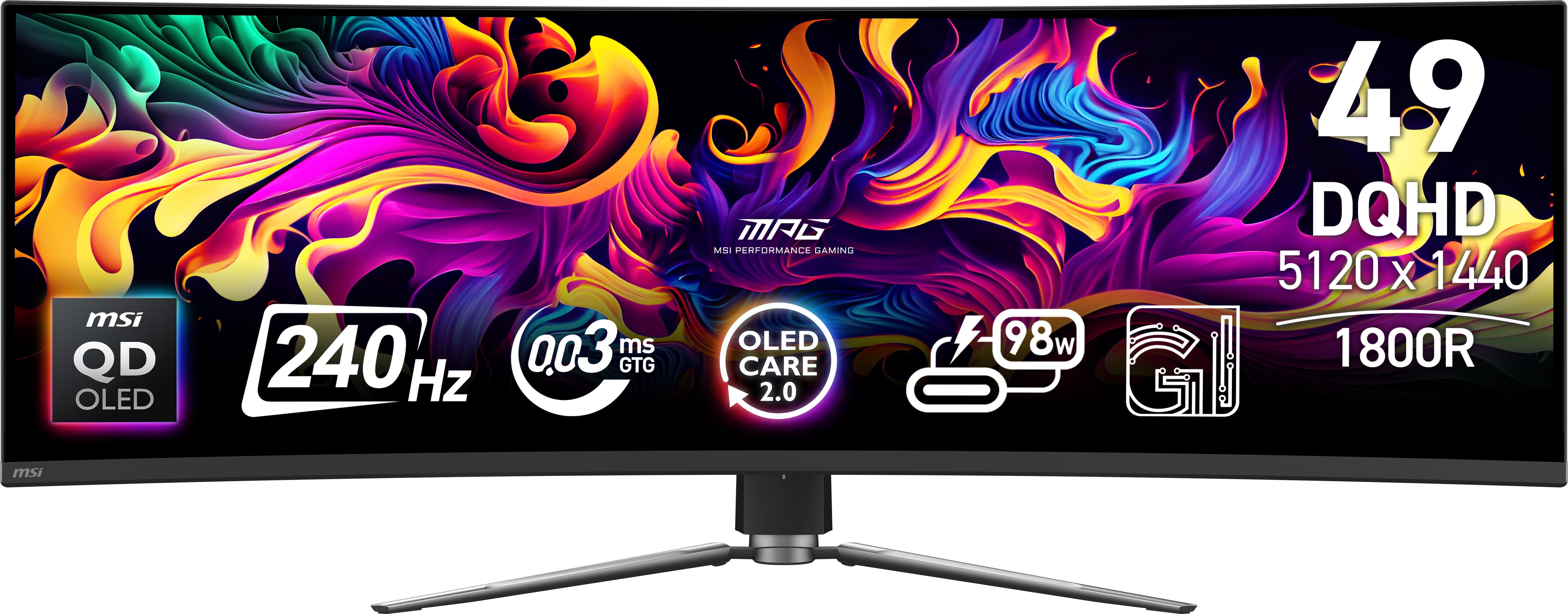 MSI - Monitor Curvo MSI MPG 491CQPX QD-OLED 49" DQHD 240Hz USB-C