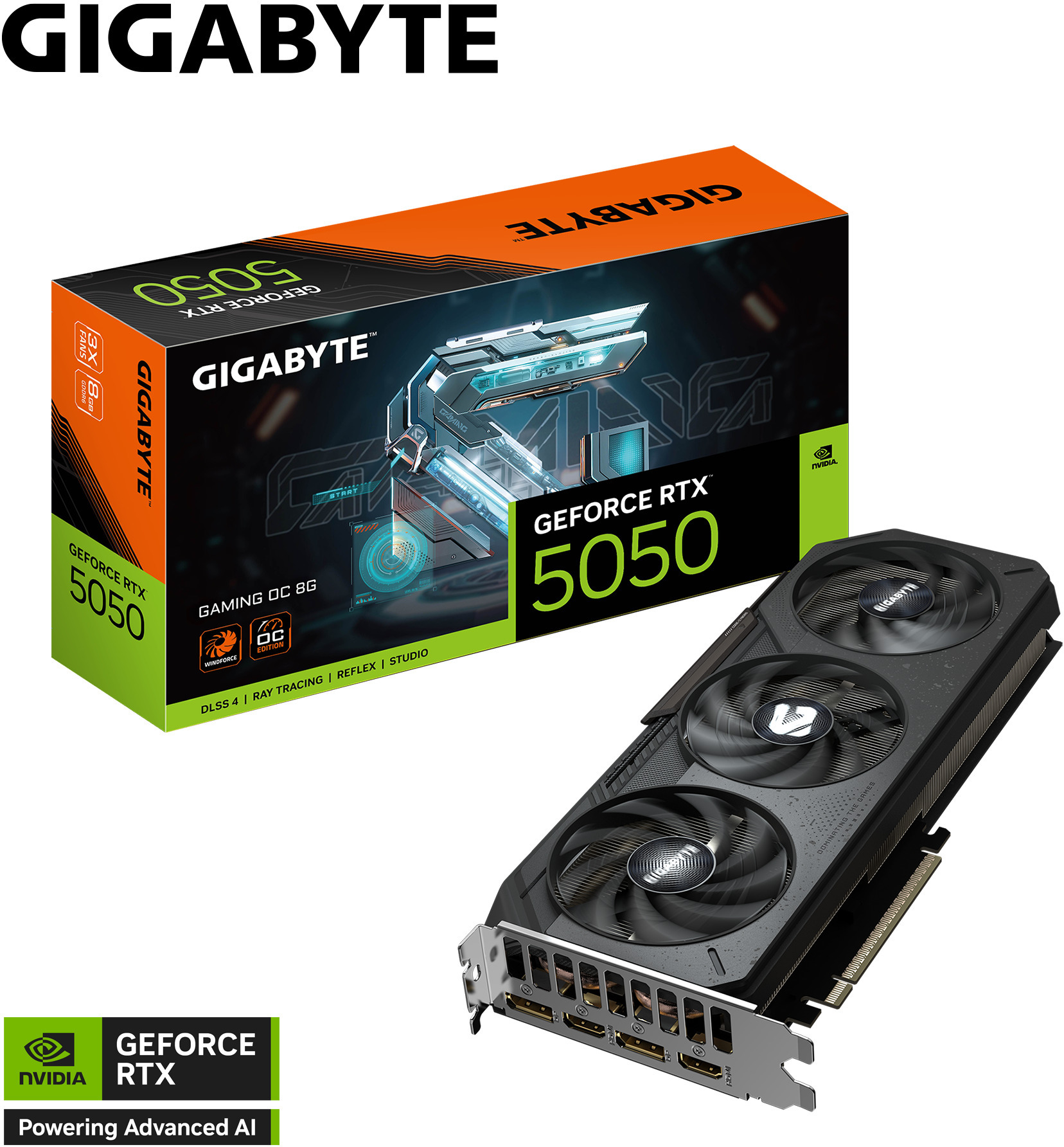 Picture of Picture of Gráfica Gigabyte GeForce® RTX 5050 Gaming OC 8GB GDDR6 DLSS4