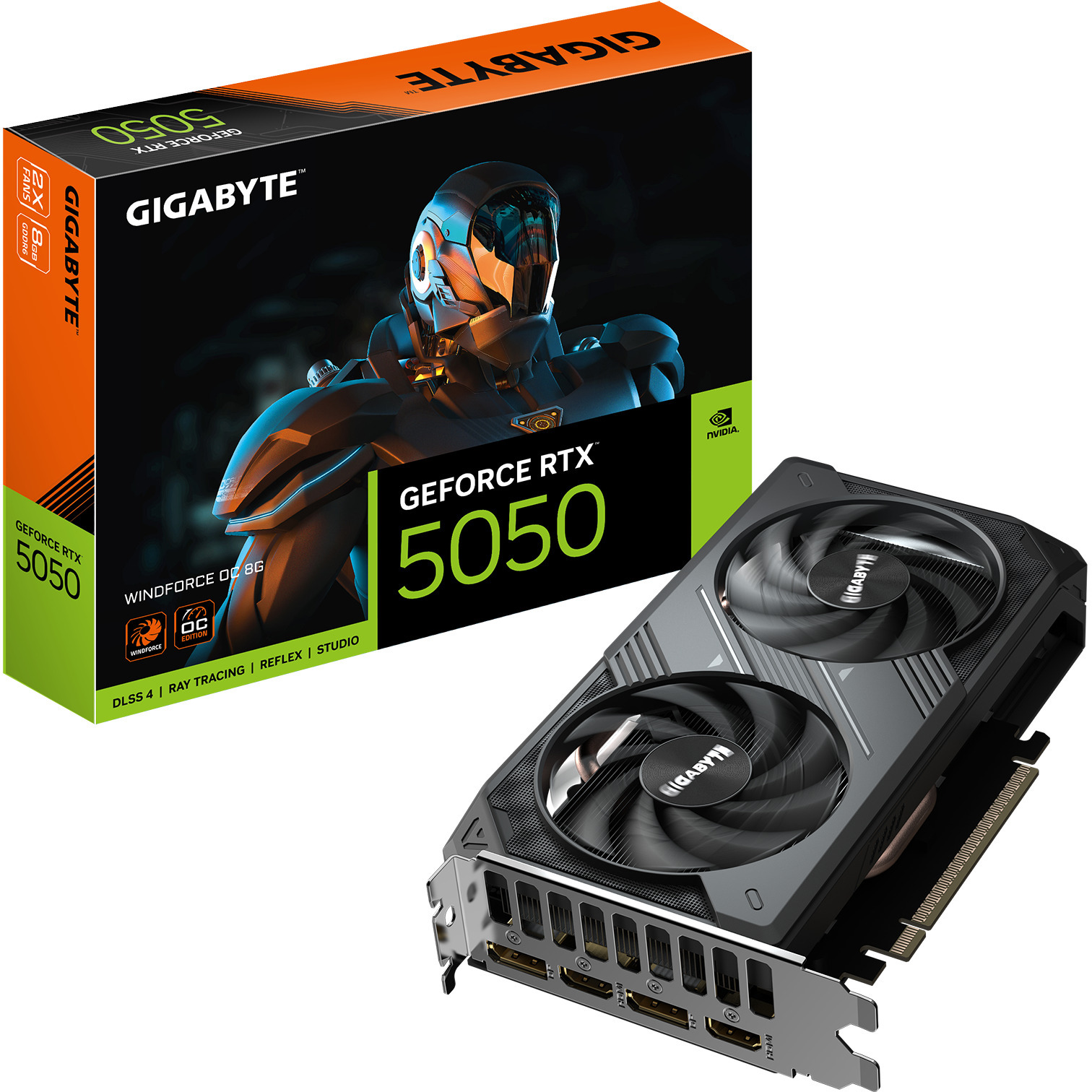 Gigabyte - Gráfica Gigabyte GeForce® RTX 5050 WindForce OC 8GB GDDR6 DLSS4