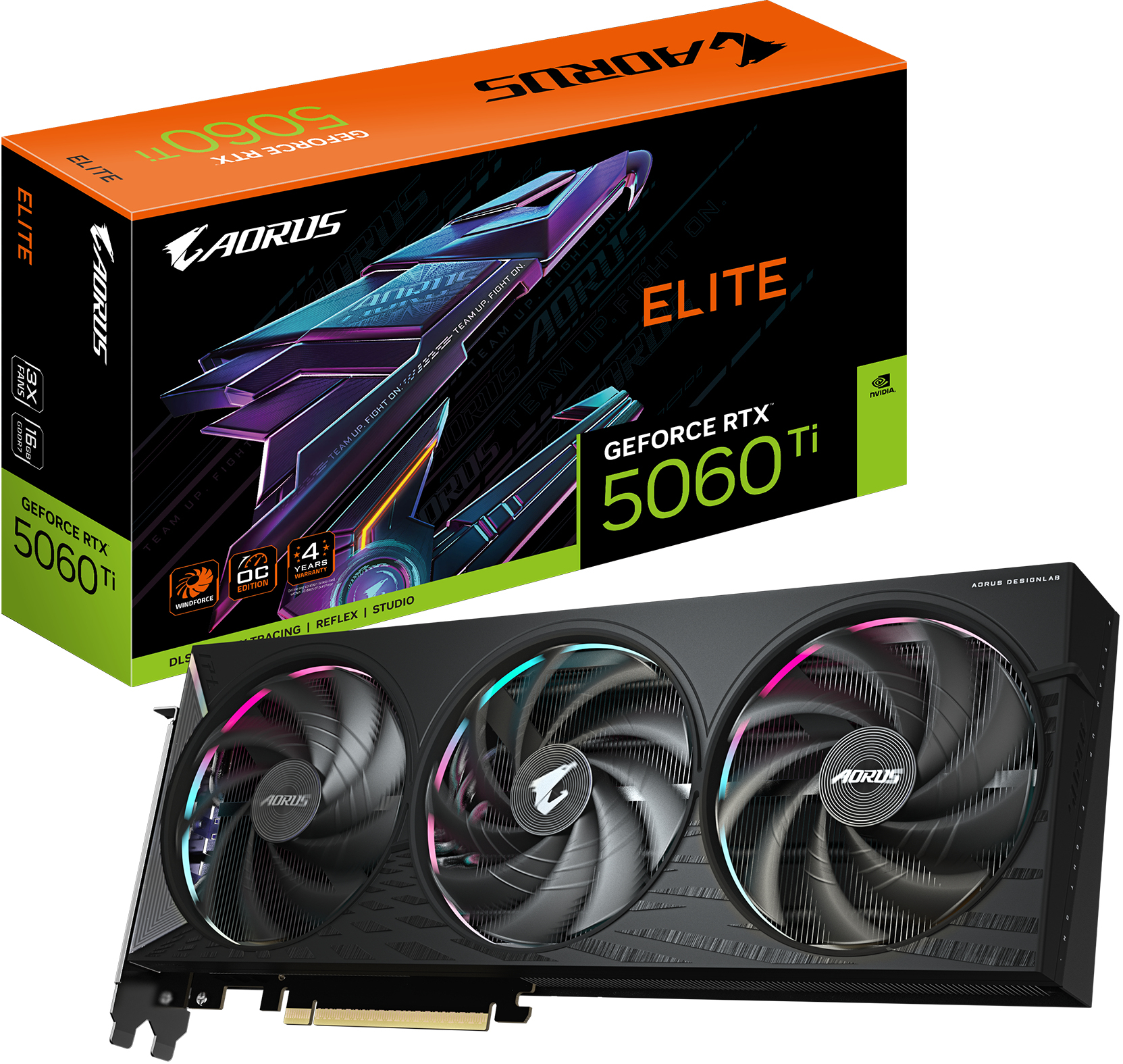 Picture of Picture of Gráfica Gigabyte GeForce® RTX 5060 Ti Aorus Elite 16GB GDDR7 DLSS4