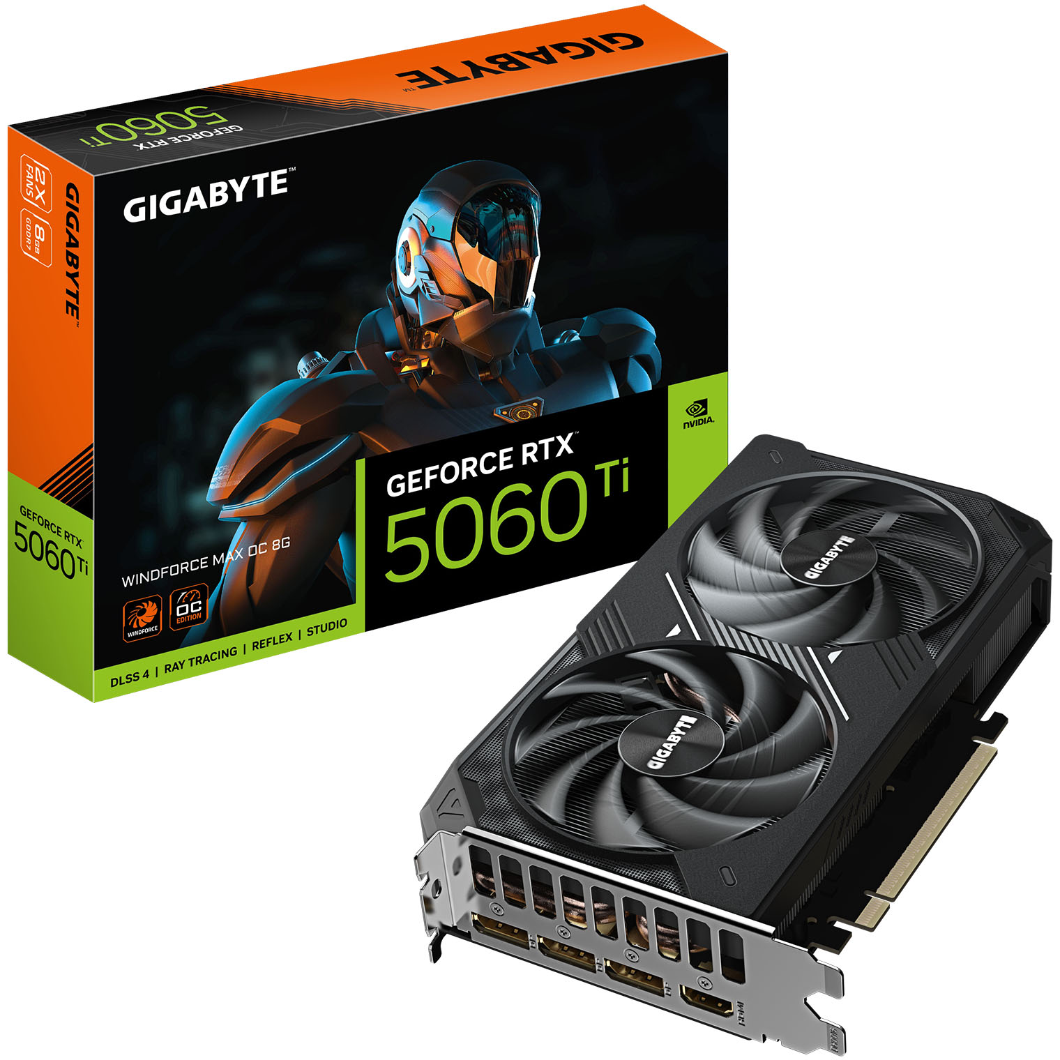 Gigabyte - Gráfica Gigabyte GeForce RTX 5060 Ti WindForce Max OC 8GB GDDR7 DLSS4