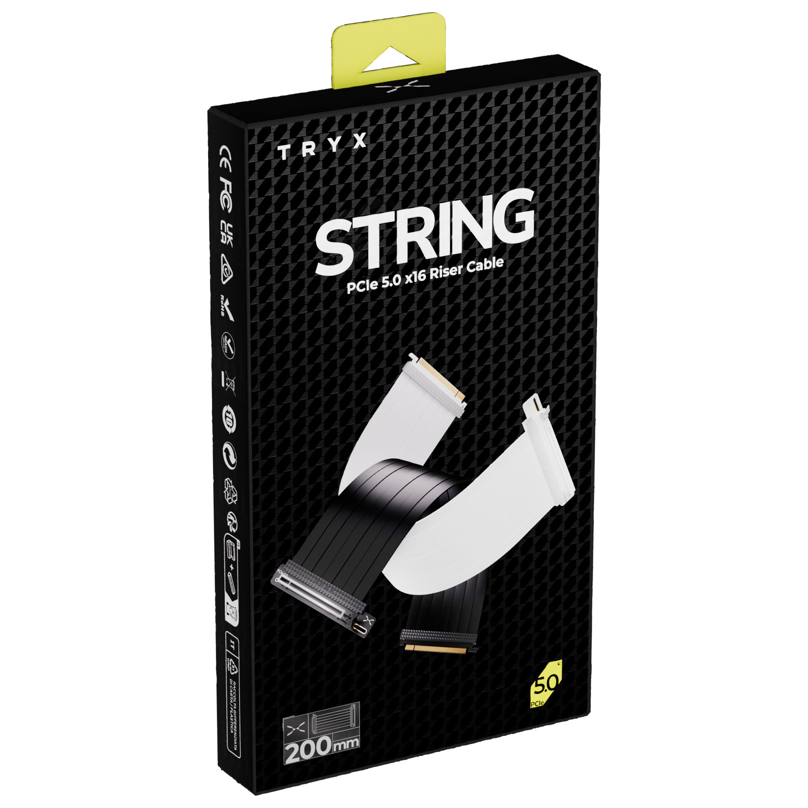 TRYX - Riser Vertical TRYX String PCIe 5.0 200mm - Preto