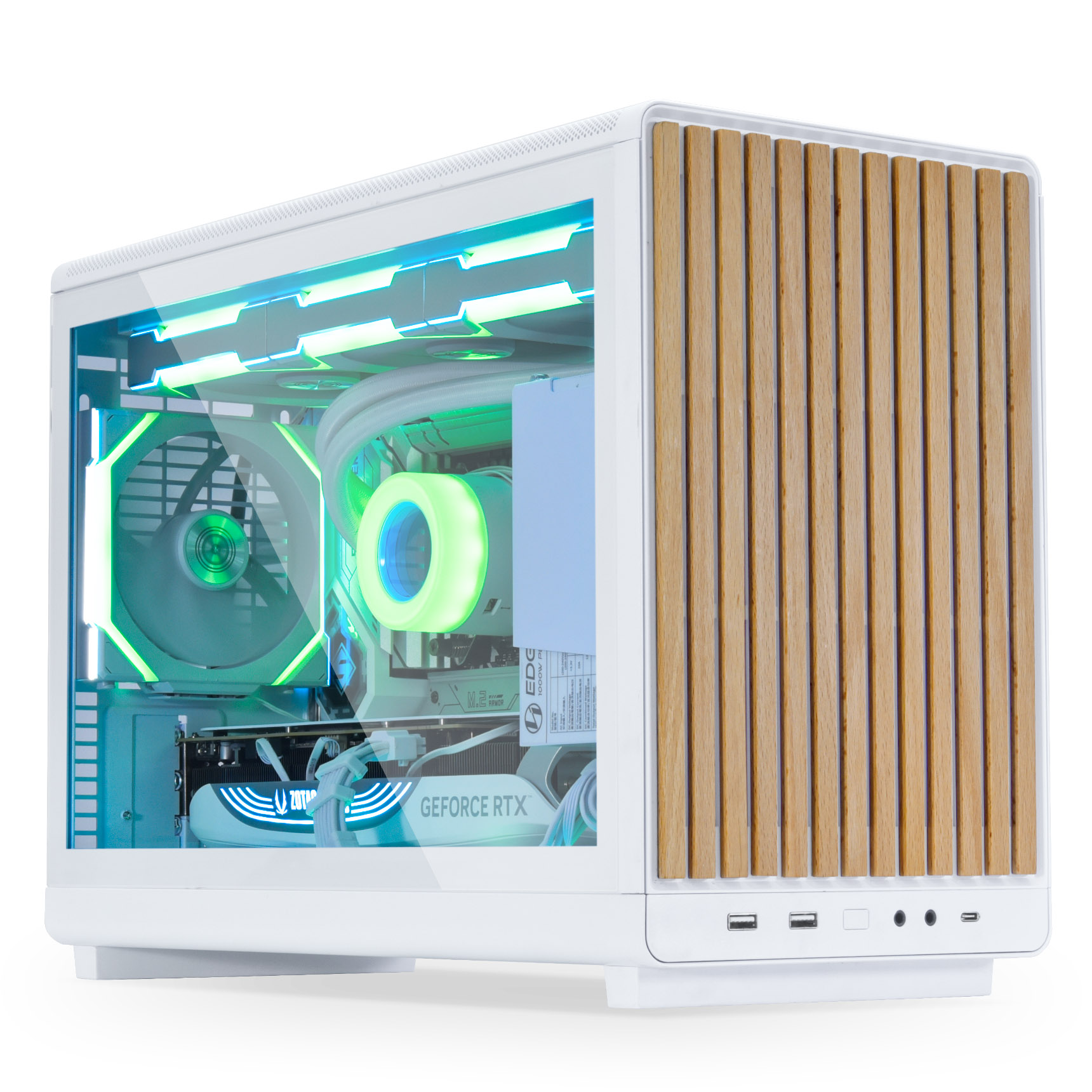 Picture of Picture of Caixa Micro-ATX Lian Li x Dan Cases A3 Branca Madeira Vidro Temperado