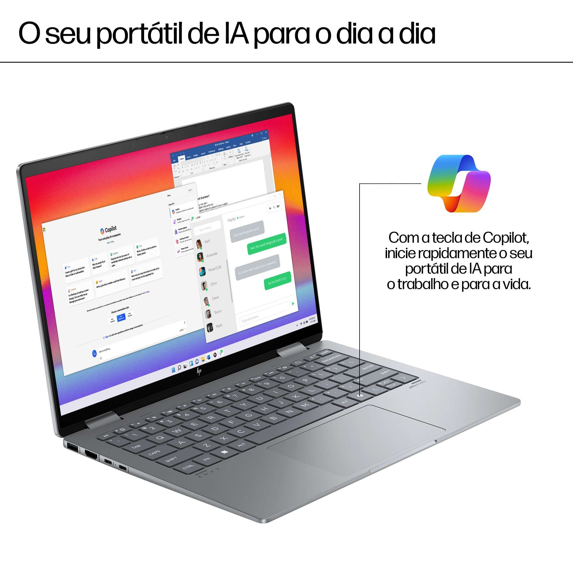 HP - Portátil HP Envy x360 2-in-1 14-fc0009np 14" Ultra 7 155U 16GB DDR5 1TB W11 Touch Caneta Incluída
