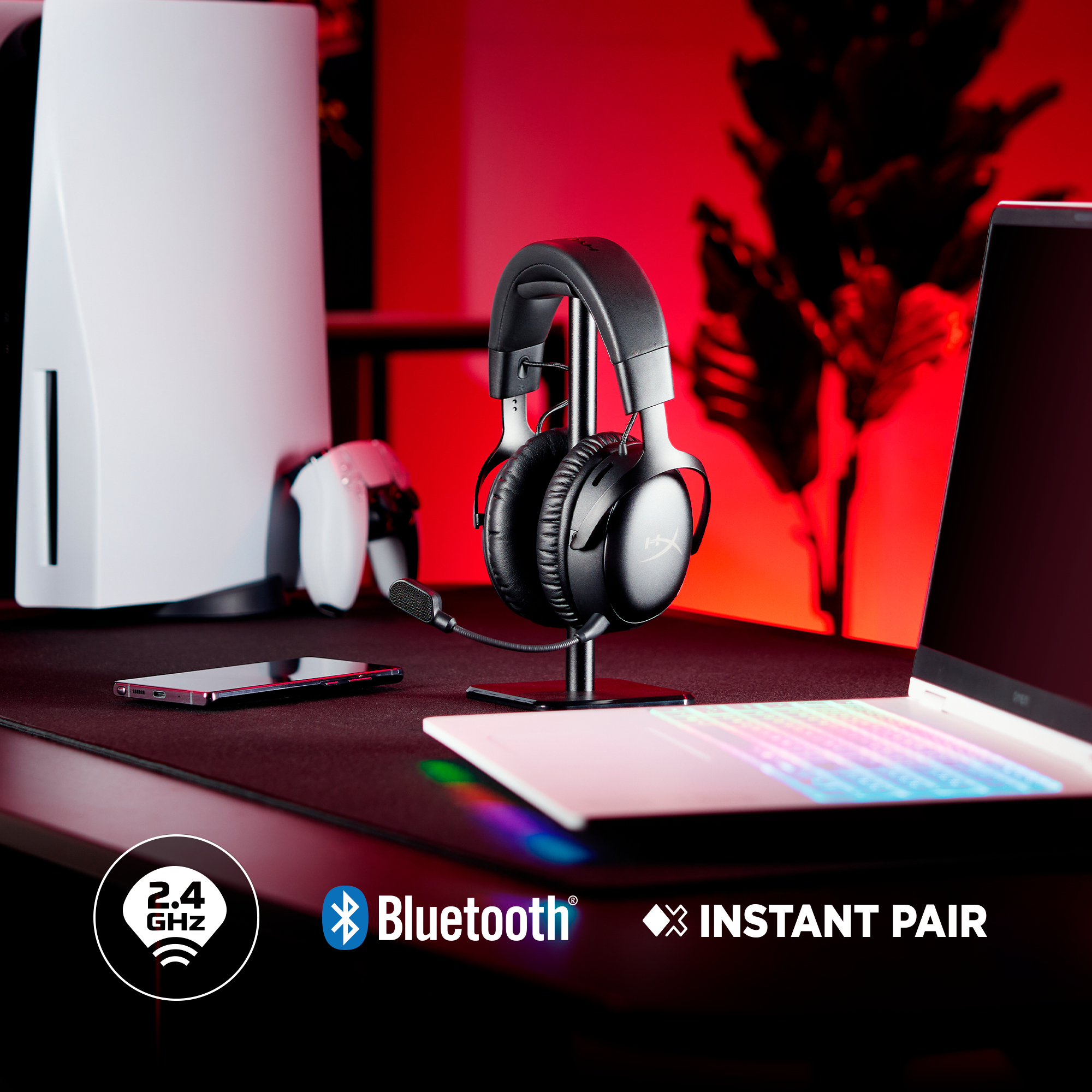 HyperX - Headset HyperX Cloud III DTS Wireless/Bluetooth Preto/Vermelho