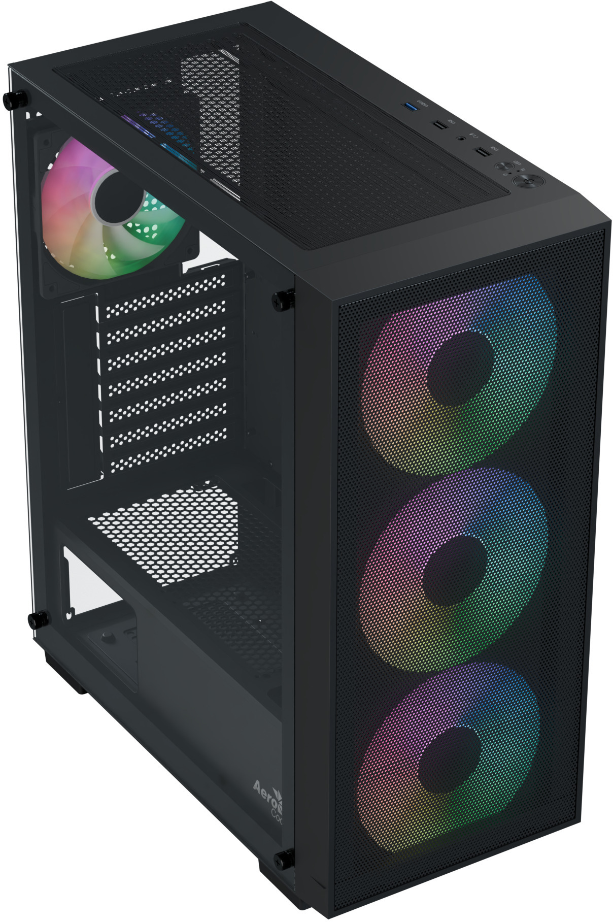 Aerocool - Caixa ATX Aerocool B509A Flow ARGB Vidro Temperado Preto