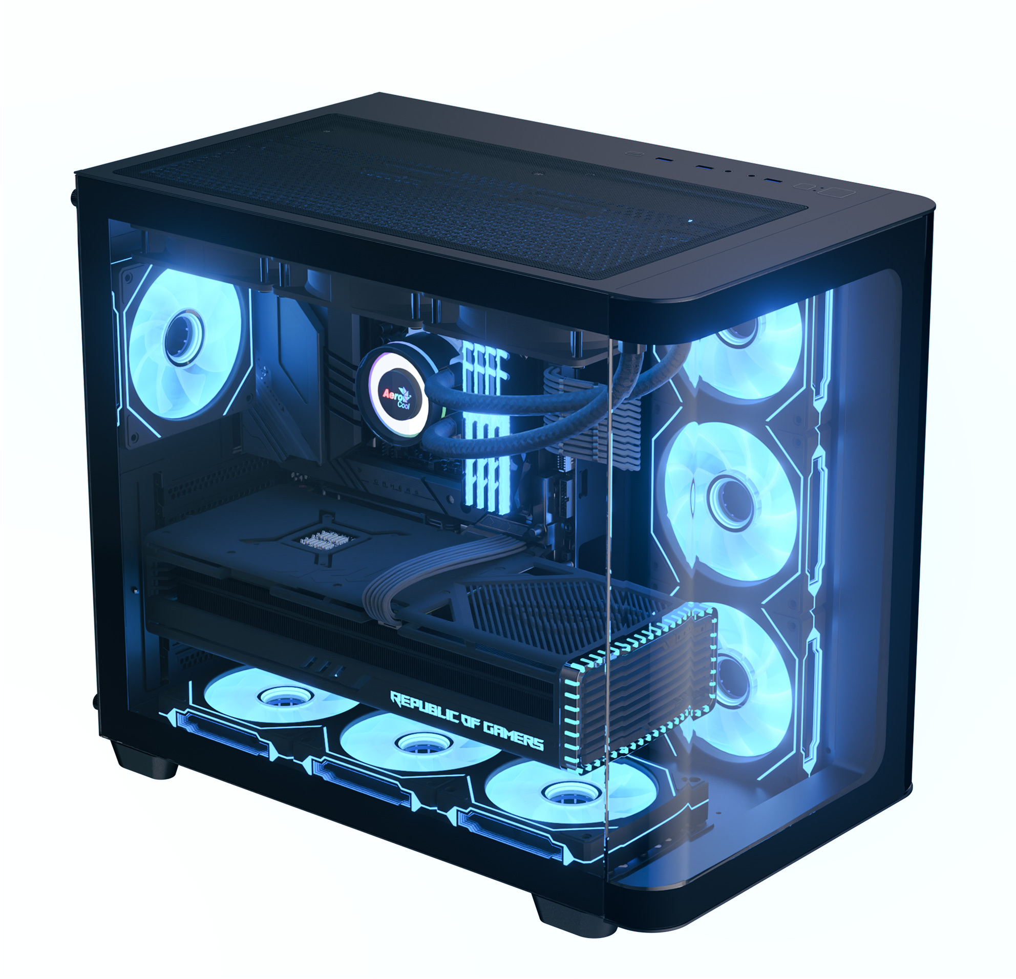 Aerocool - Caixa ATX Aerocool P500C ARGB Vidro Temperado Preto