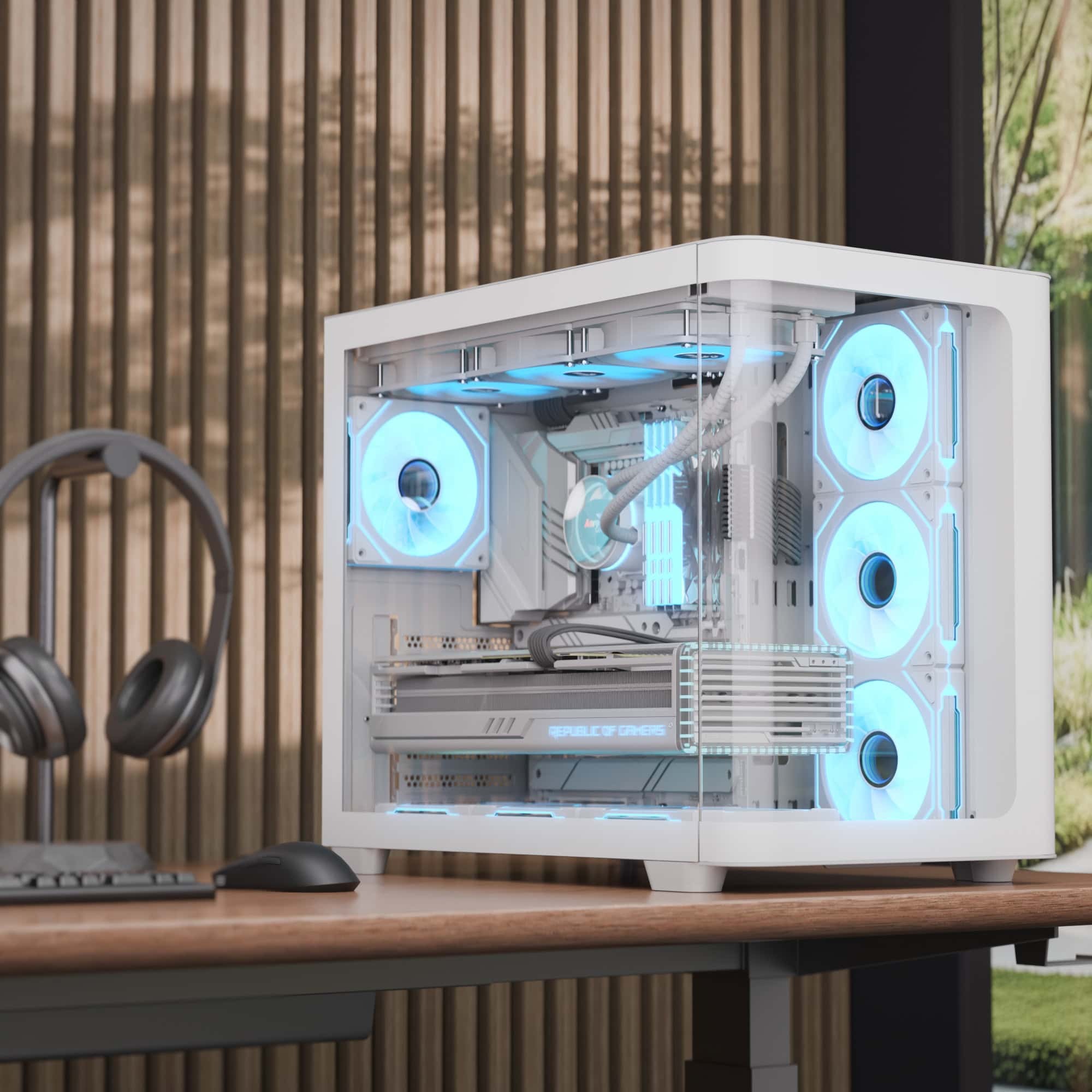 Aerocool - Caixa ATX Aerocool P500C ARGB Vidro Temperado Branco