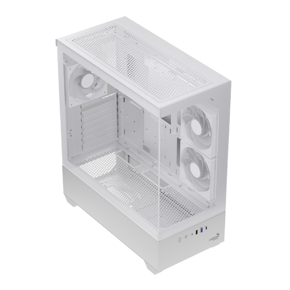 Aerocool - Caixa ATX Aerocool P500D ARGB Vidro Temperado Branco