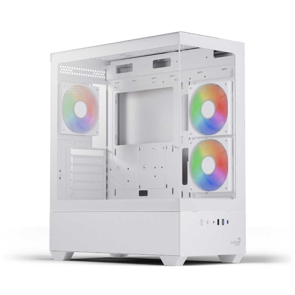 Aerocool - Caixa ATX Aerocool P500D ARGB Vidro Temperado Branco