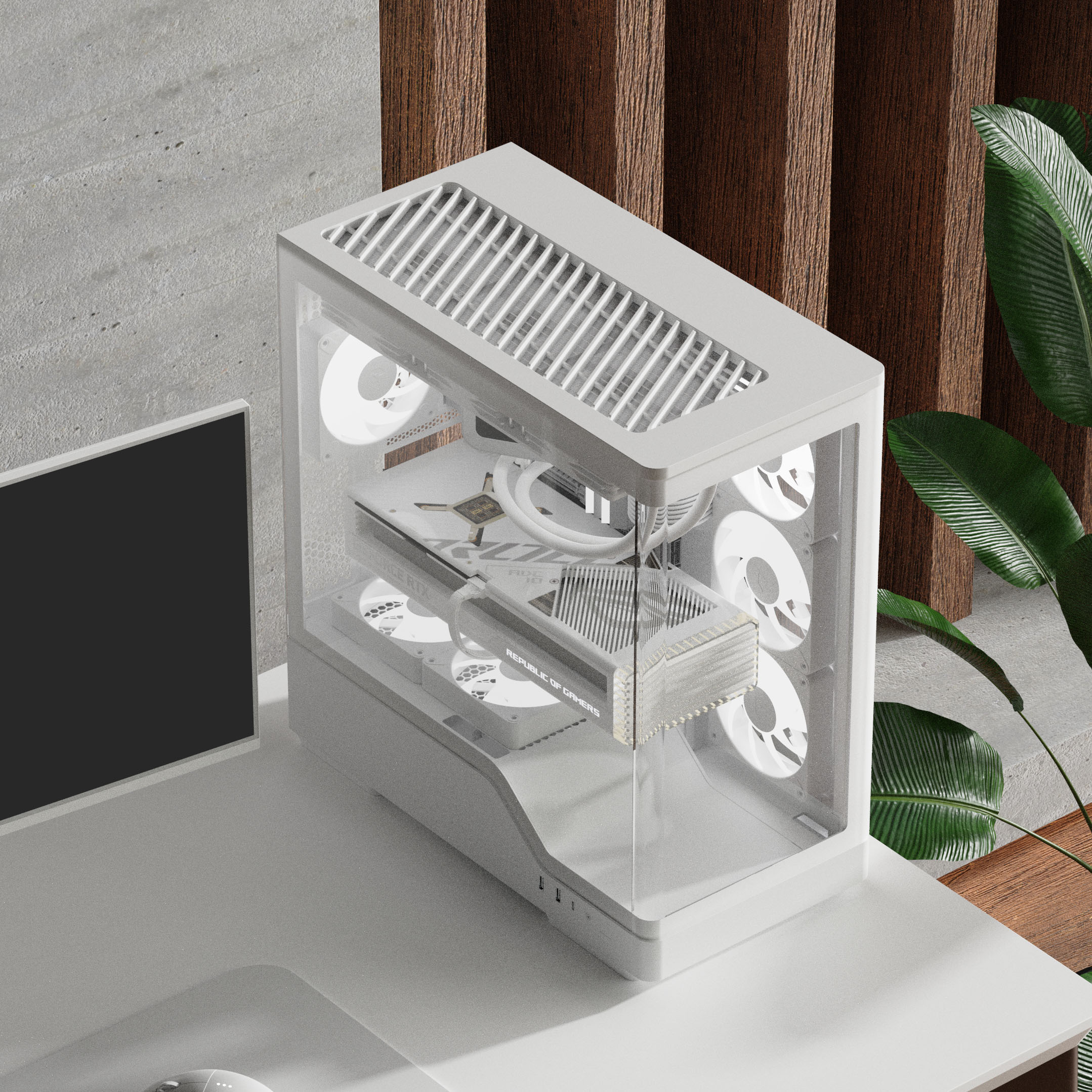 Aerocool - Caixa Aerocool P500A Mid-Tower Branca