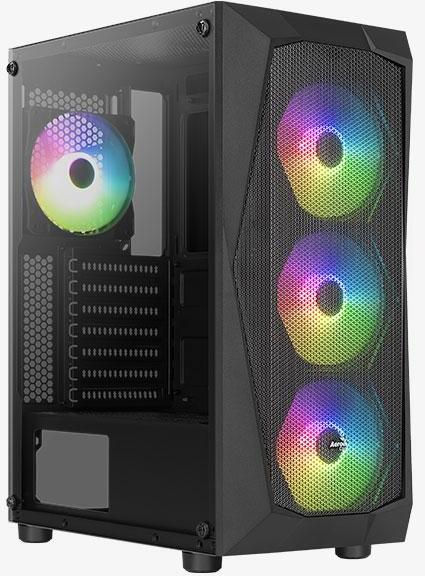 Aerocool - Caixa ATX Aerocool Falcon ARGB Vidro Temperado Preto