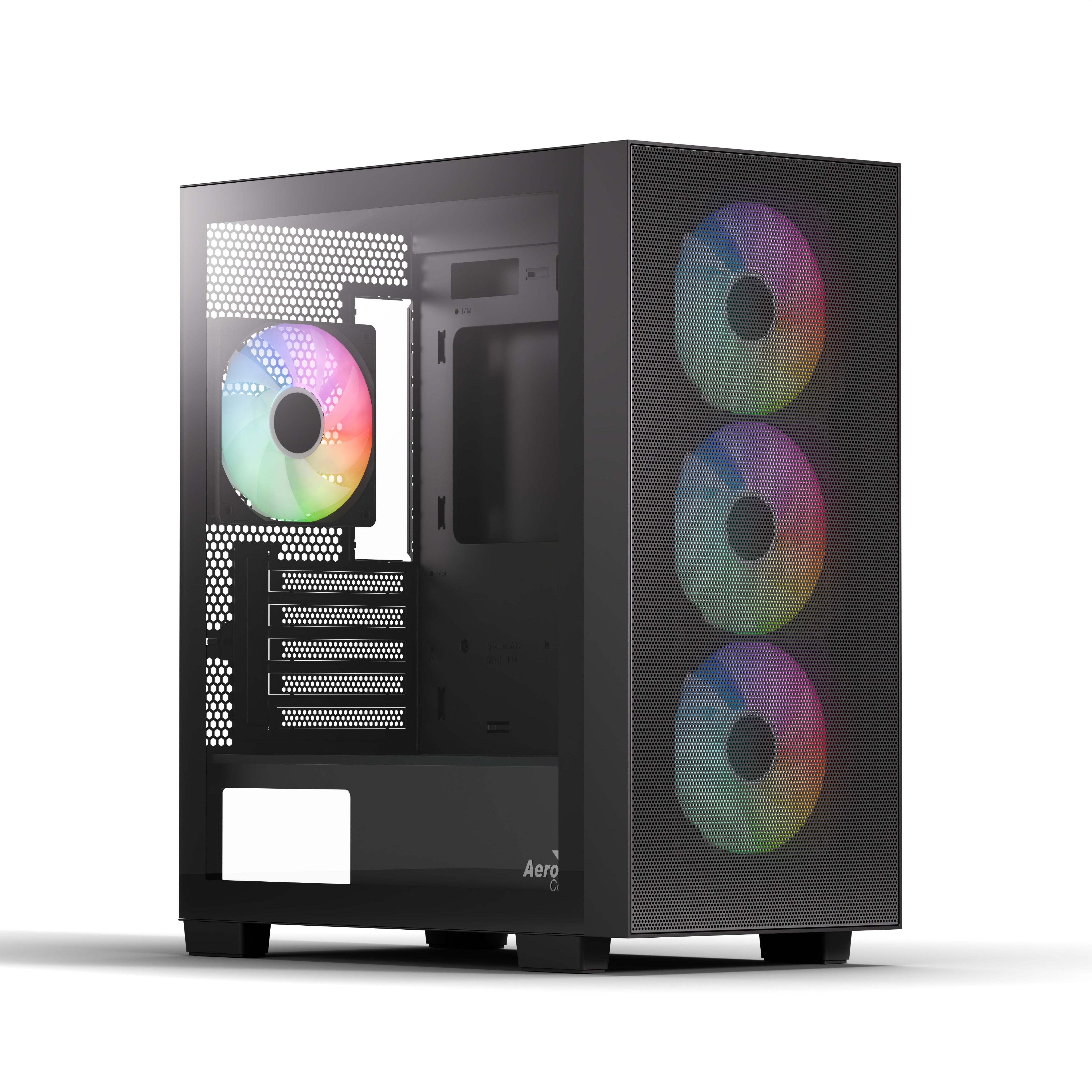 Caixa Micro-ATX Aerocool B310A Flow ARGB Vidro Temperado Preto Picture of Picture of Caixa Micro-ATX Aerocool B310A Flow ARGB Vidro Temperado Preto