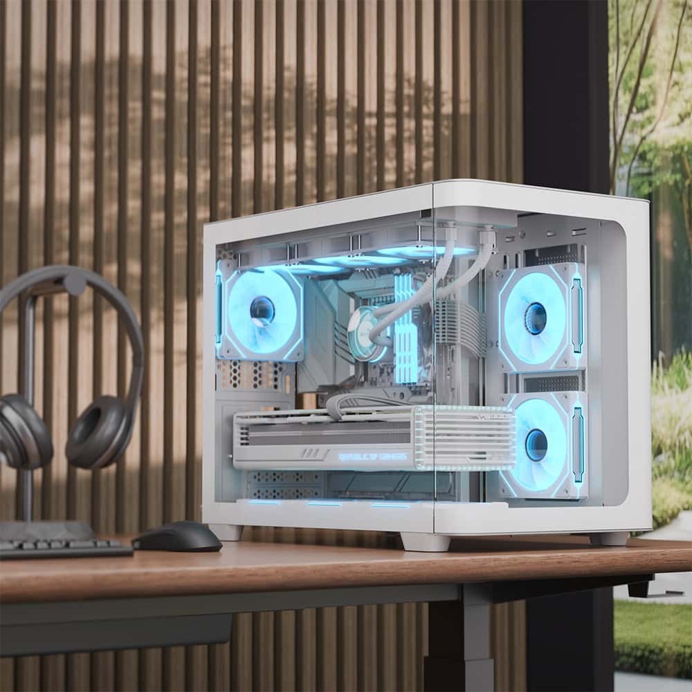 Aerocool - Caixa Micro-ATX Aerocool P300C ARGB Vidro Temperado Branco