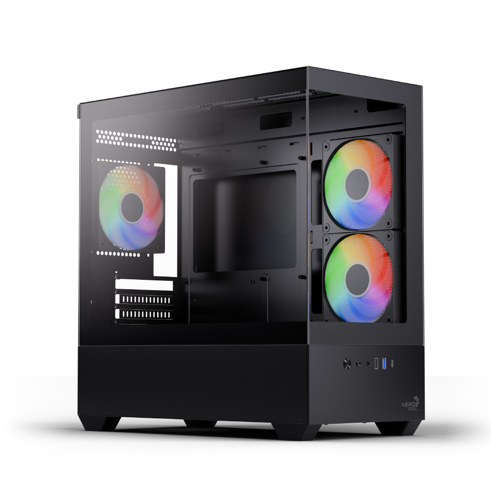 Aerocool - Caixa Micro-ATX Aerocool P300D ARGB Vidro Temperado Preto