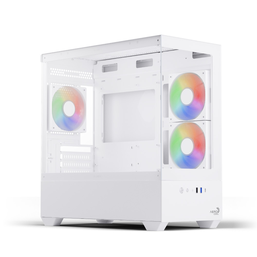 Aerocool - Caixa Micro-ATX Aerocool P300D ARGB Vidro Temperado Branco