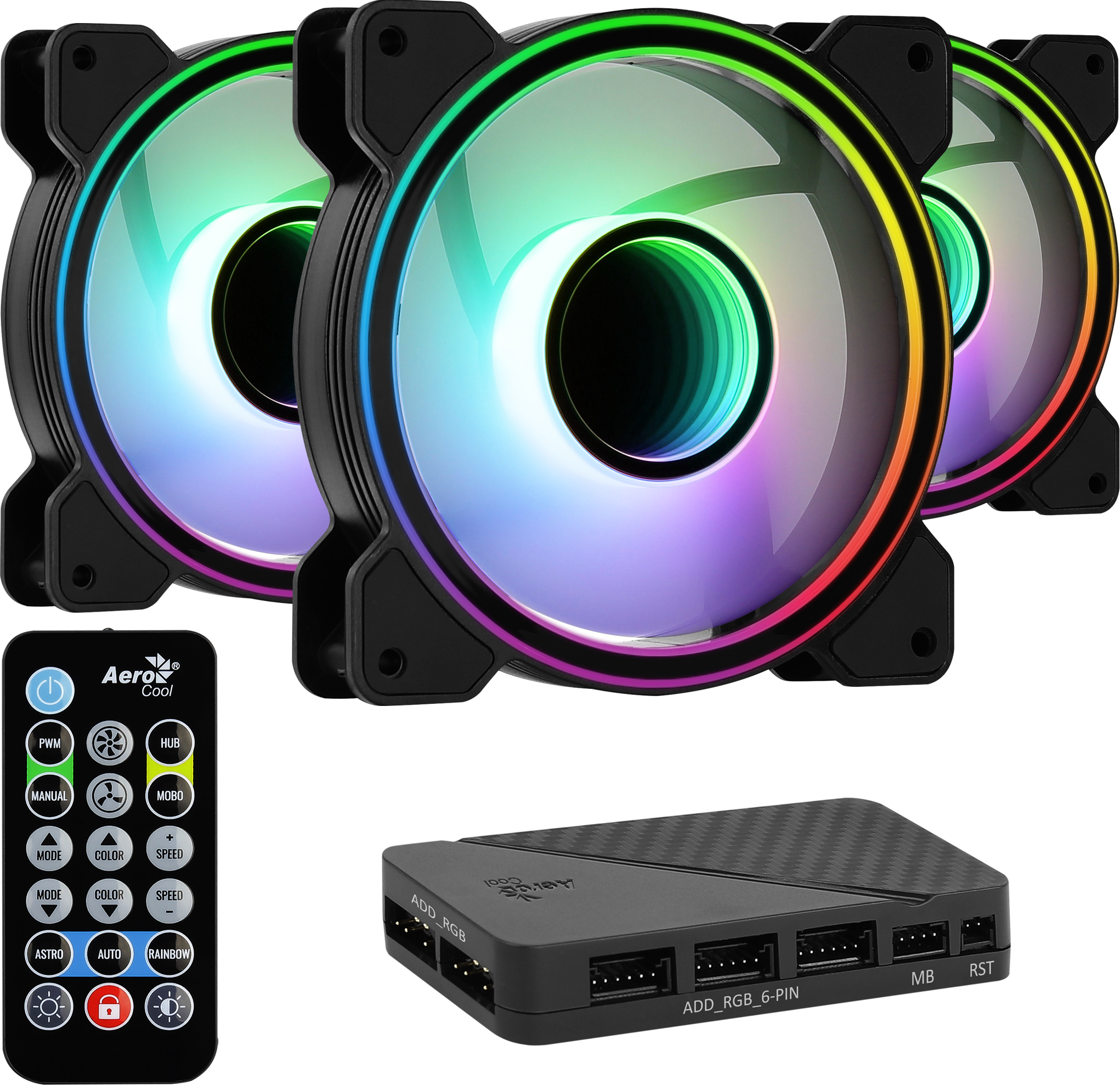 Aerocool - Ventoinha Aerocool Mirage 12 ARGB Pro Preto 120mm (Pack 3)