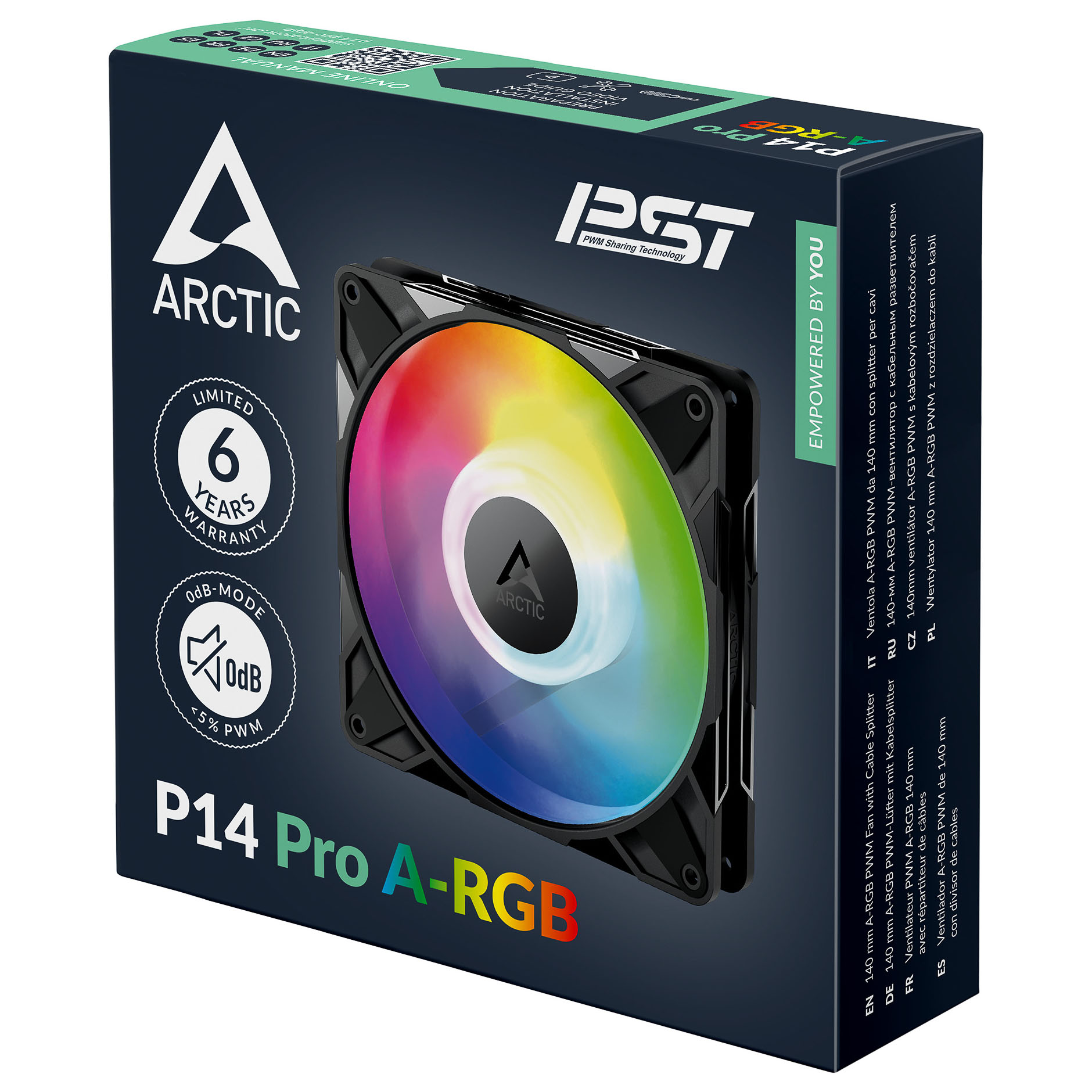 Arctic - Ventoinha Arctic P14 PRO PWM A-RGB 140mm - Preto