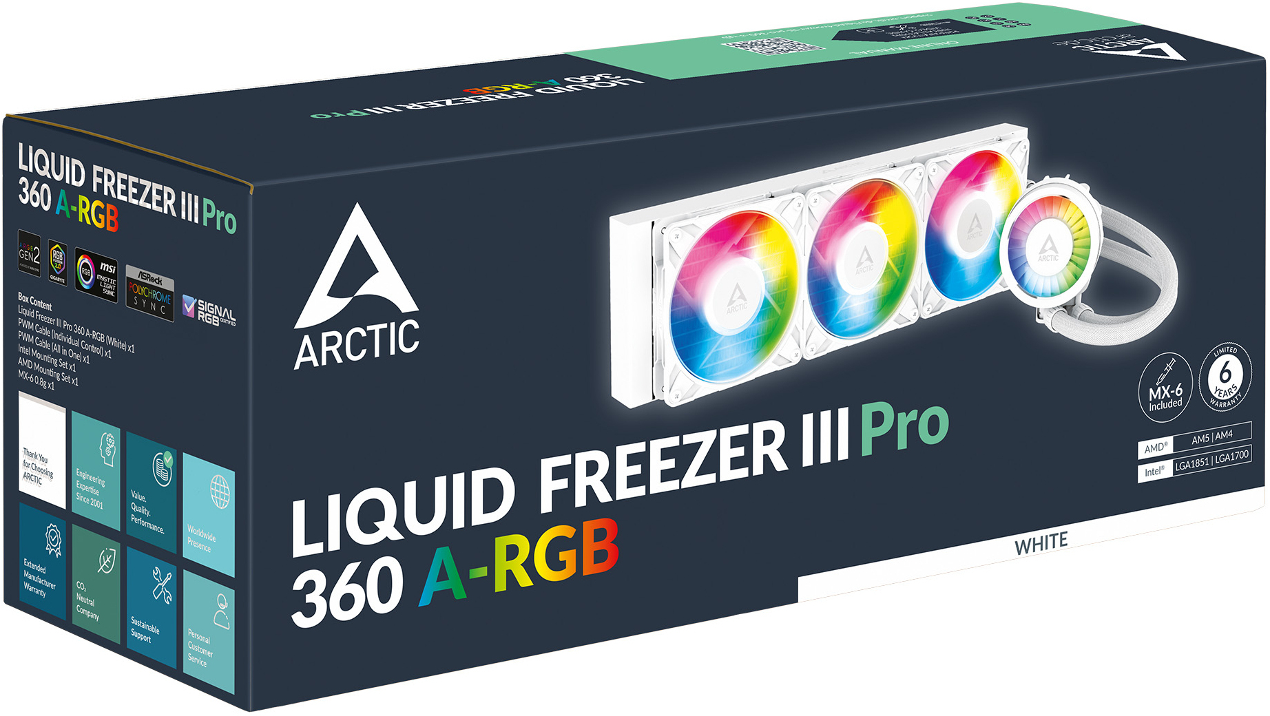 Arctic - Water Cooler CPU AIO Arctic Liquid Freezer III PRO White - 360mm