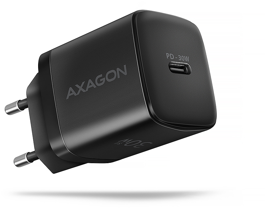 Picture of Picture of Carregador de parede AXAGON ACU-PD30, 1 porta (USB-C), PD3.0/PPS/QC4+/SFC/AFC/Apple, 30 W, Preto