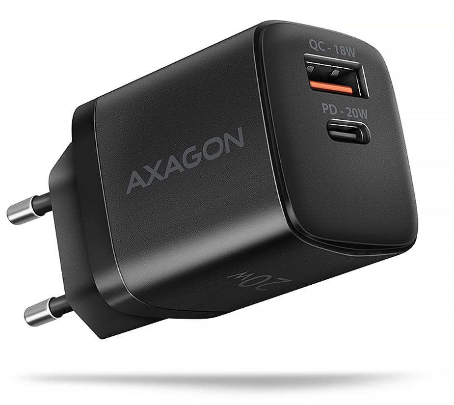 Picture of Picture of Carregador de parede AXAGON ACU-PQ20 QC3.0/AFC/FCP + PD type-C  20W Preto