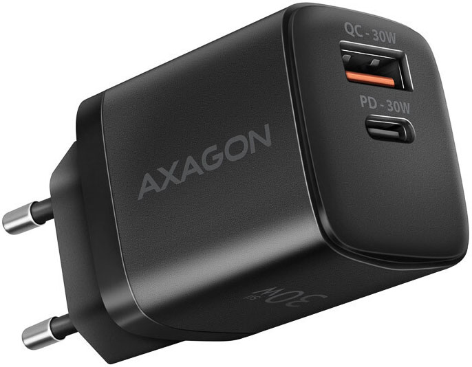 AXAGON - Carregador de parede AXAGON ACU-PQ30 QC3.0,4.0/AFC/FCP/PPS/Apple + PD type-C, 30W, Preto