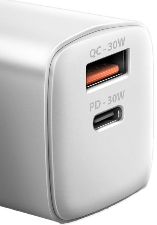 AXAGON - Carregador de parede AXAGON ACU-PQ30 QC3.0,4.0/AFC/FCP/PPS/Apple + PD type-C, 30W, Branco