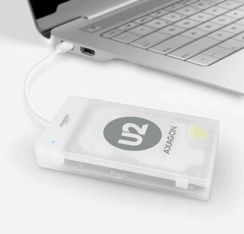 AXAGON - Adaptador AXAGON ADSA-1S SLIMPort, USB 2.0, 2,5" SSD/HDD, SATA - Caixa Incluída