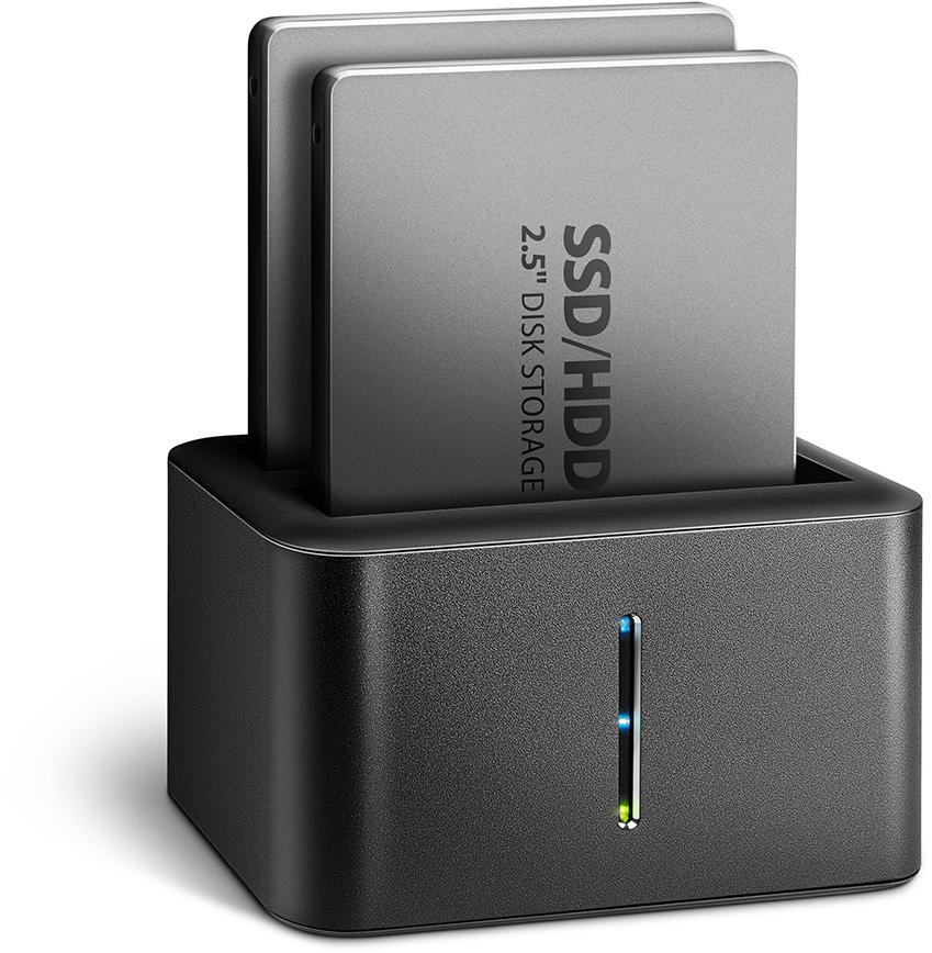 Picture of Picture of Mini Dual Dock AXAGON ADSA-D25 USB 3.2 Gen 1 - 2x SATA 6G 2.5" SSD/HDD