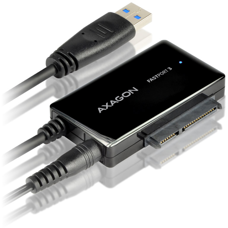 AXAGON - Adaptador AXAGON ADSA-FP3 FASTPort3, USB 3.0, HDD/SSD/ODD, SATA 6G HDD - inclui carregador