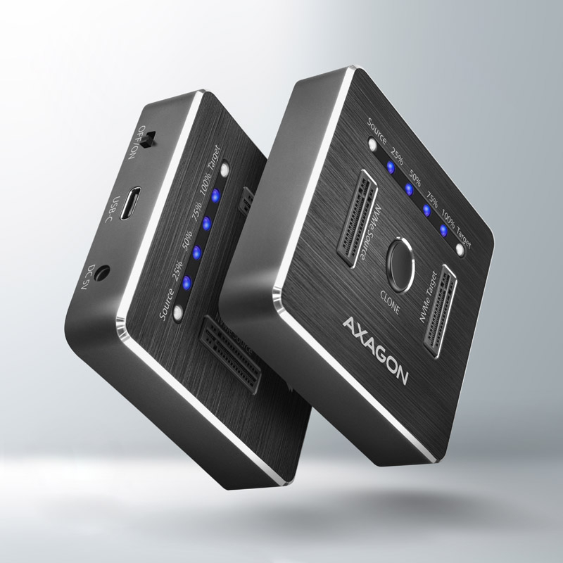 AXAGON - CLONE DUAL SDD Dock Station AXAGON ADSA-M2C USB-C 3.2 Gen2 - 2x NVMe