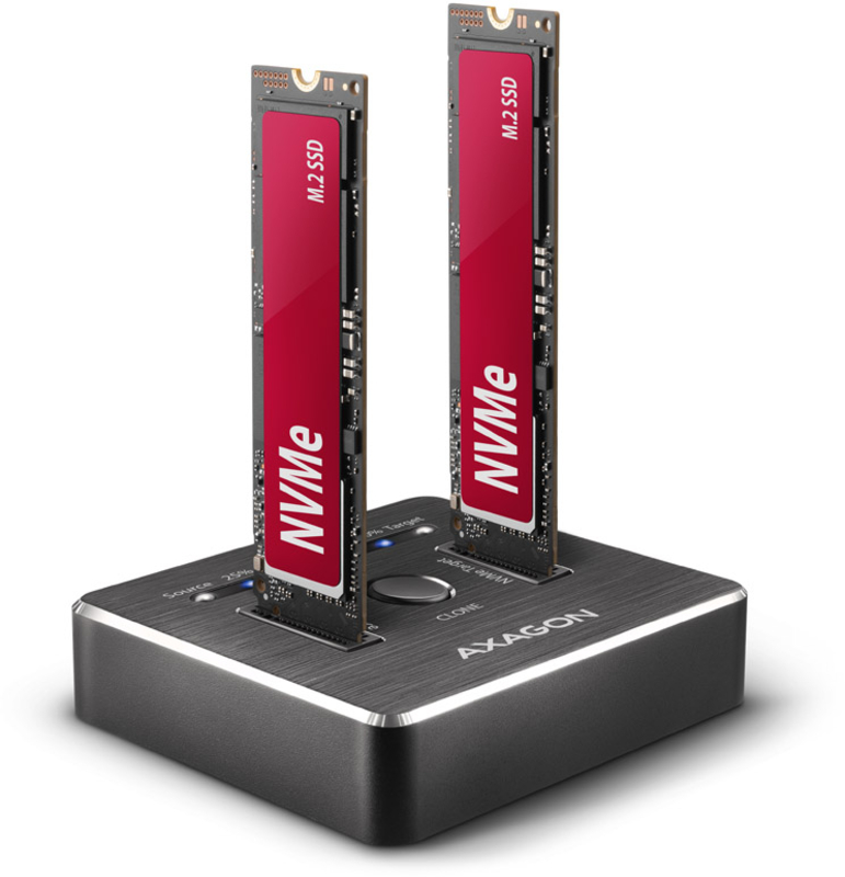 AXAGON - CLONE DUAL SDD Dock Station AXAGON ADSA-M2C USB-C 3.2 Gen2 - 2x NVMe