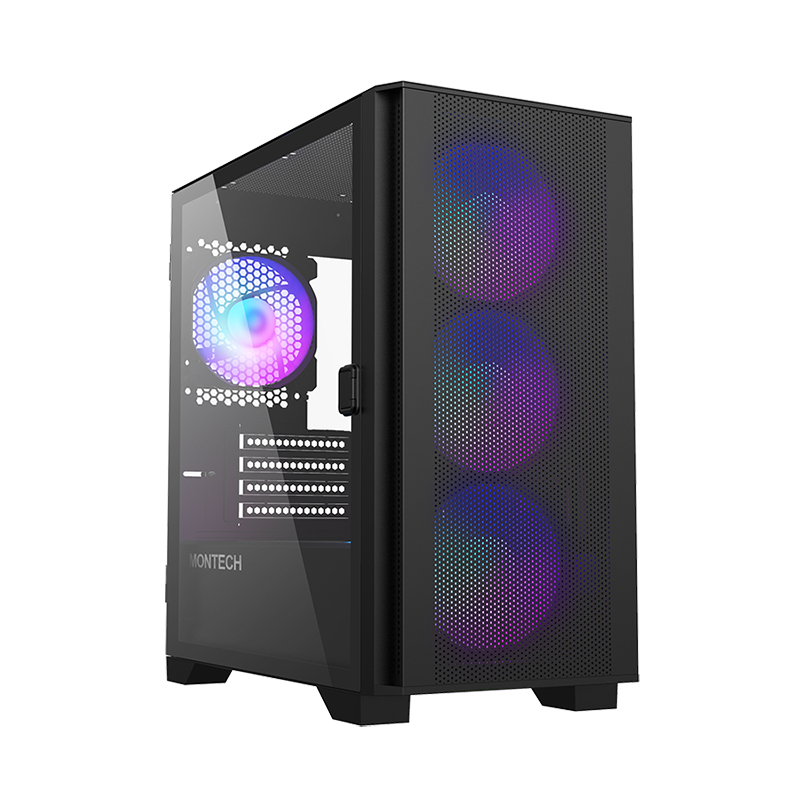 Montech - Caixa Micro-ATX Montech AIR 100 ARGB Vidro Temperado Preto