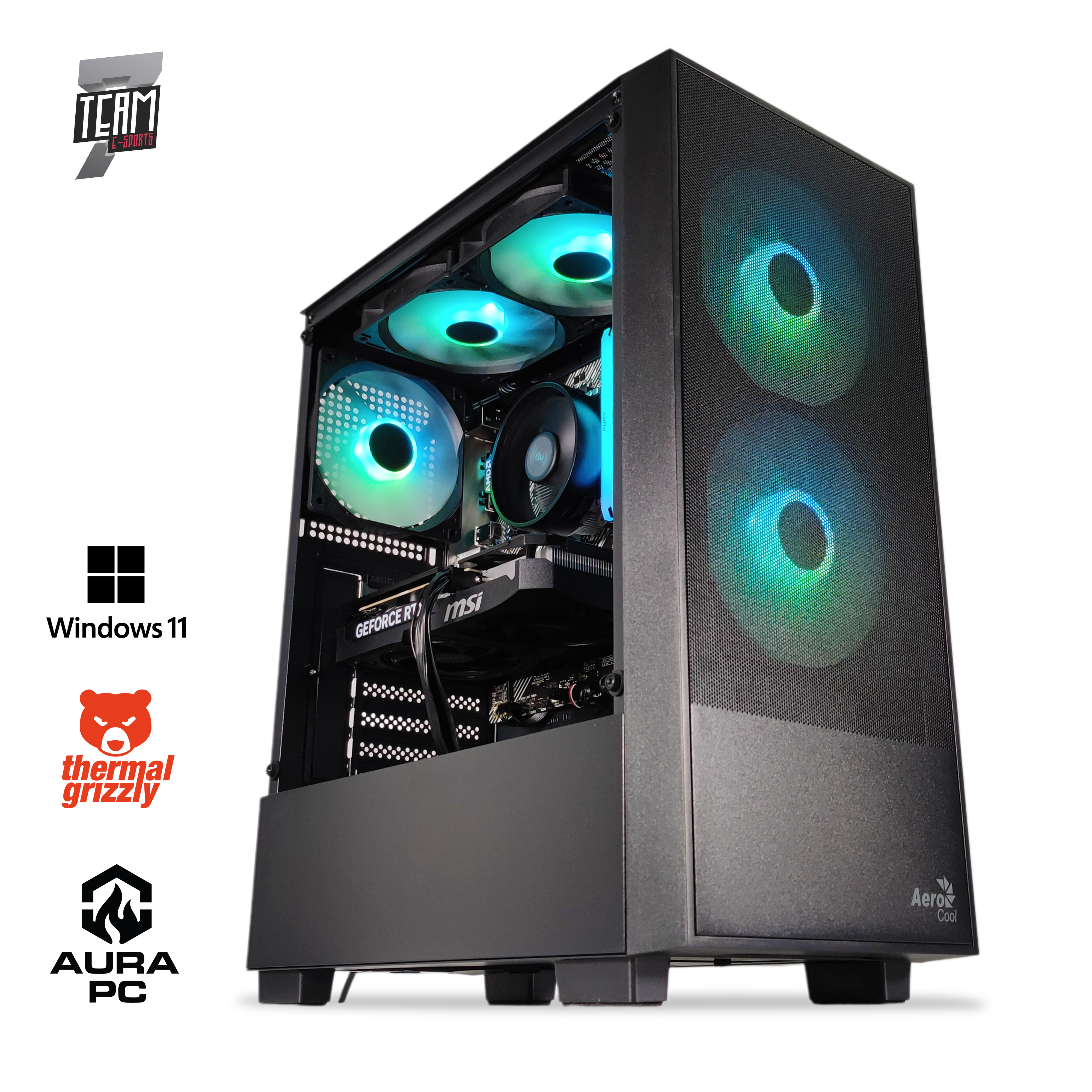 Computador AURA Gamer-PC TEAM 7 EDITION Ryzen 5 7500F 32GB DDR5 1TB RTX 5060 WiFi W11 Picture of Picture of Computador AURA Gamer-PC TEAM 7 EDITION Ryzen 5 7500F 32GB DDR5 1TB RTX 5060 WiFi W11