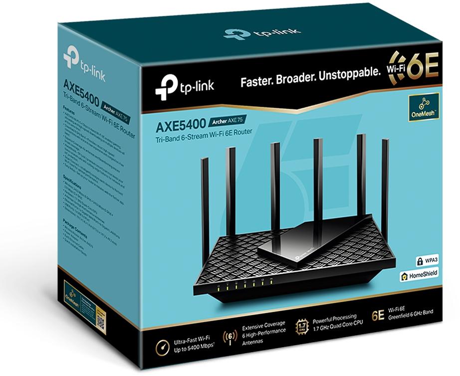 TP-Link - Router TP-Link Archer AXE75 AX5400 Tri-Band Wi-Fi 6E