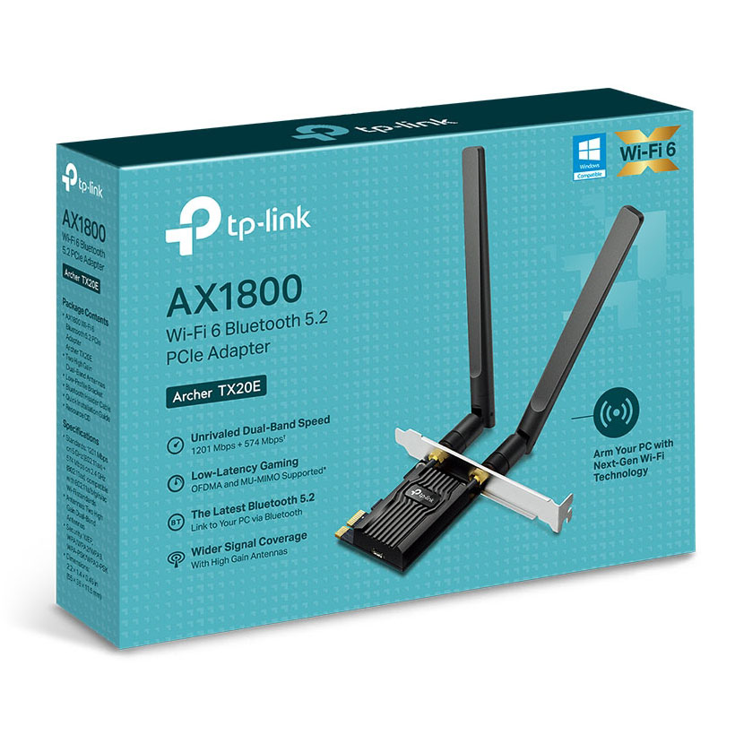 TP-Link - Placa de Rede TP-Link PCI Express Archer TX20E AC1300 Dual Band Wi-Fi